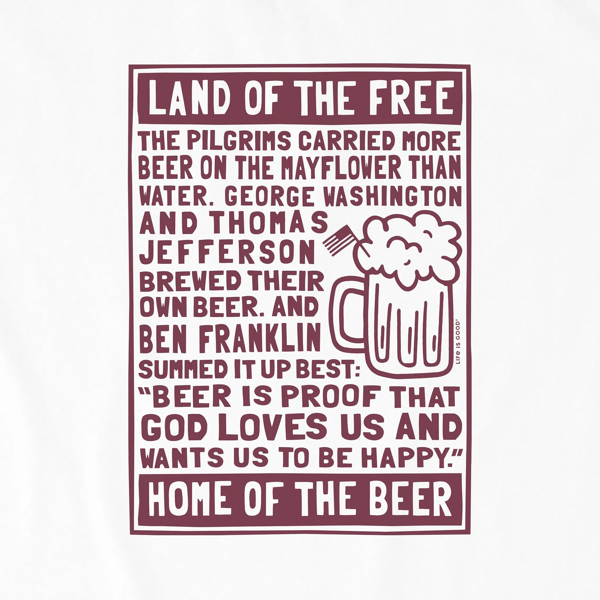 Men's Berts Beer Manifesto Short Sleeve Crusher Tee Life is Good