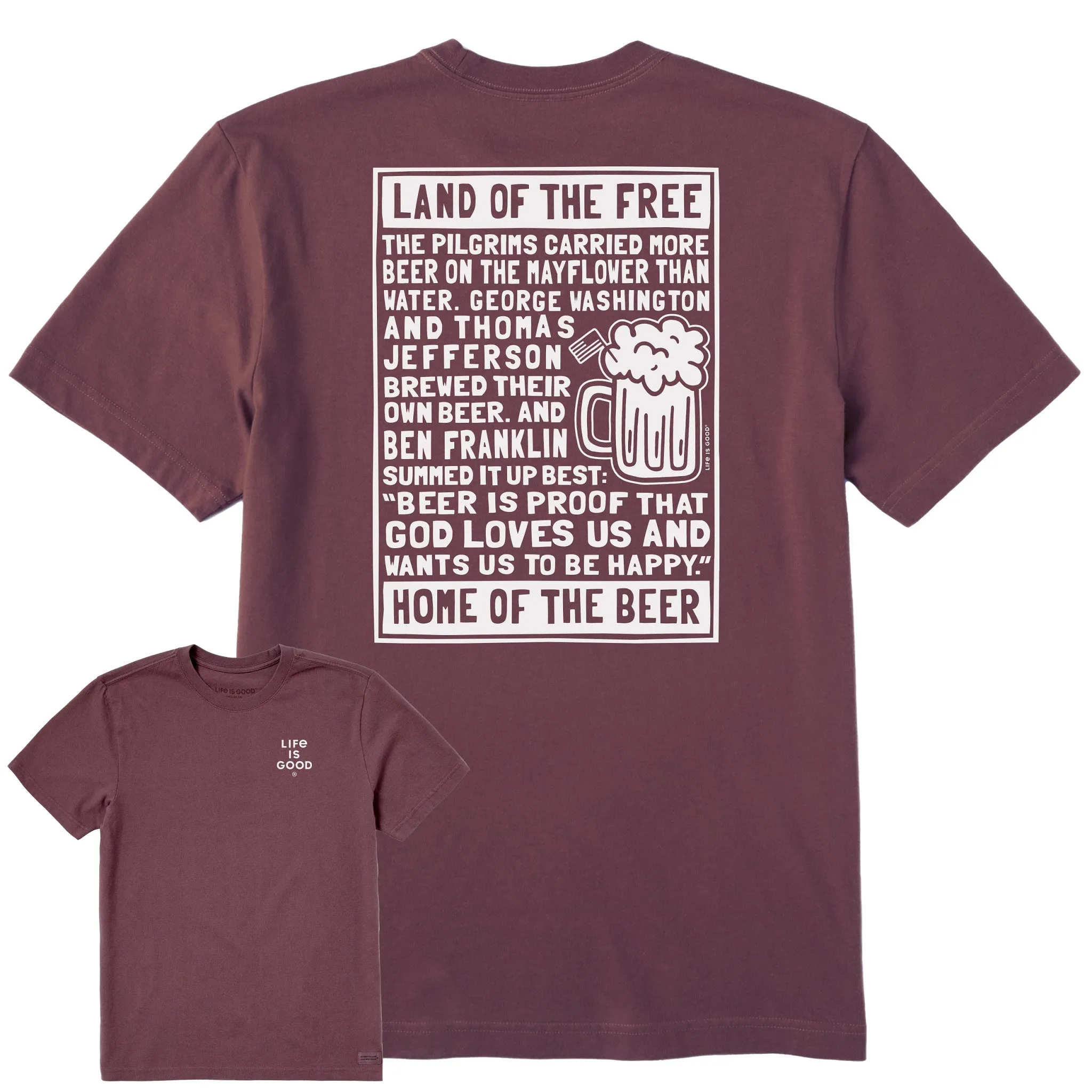 Men's Berts Beer Manifesto Short Sleeve Crusher Tee Life is Good