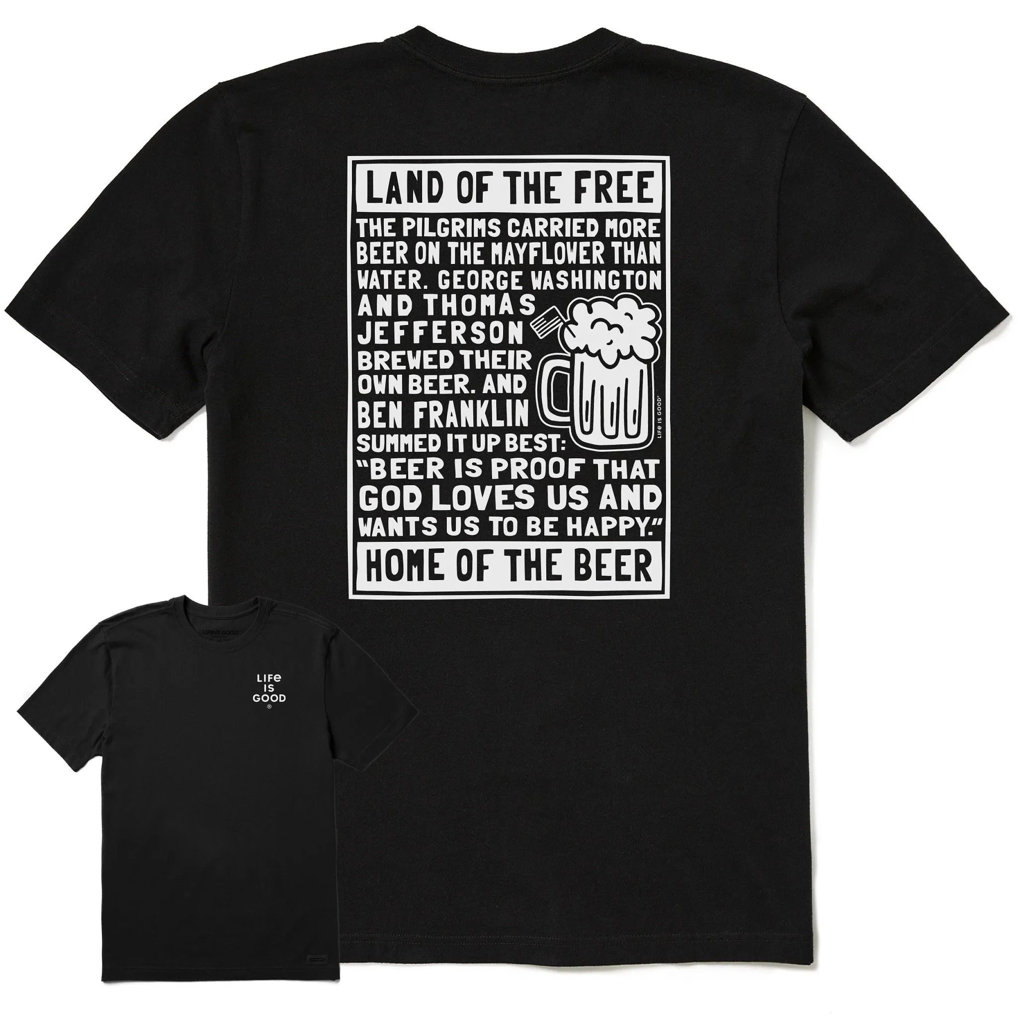 Men's Berts Beer Manifesto Short Sleeve Crusher Tee Life is Good