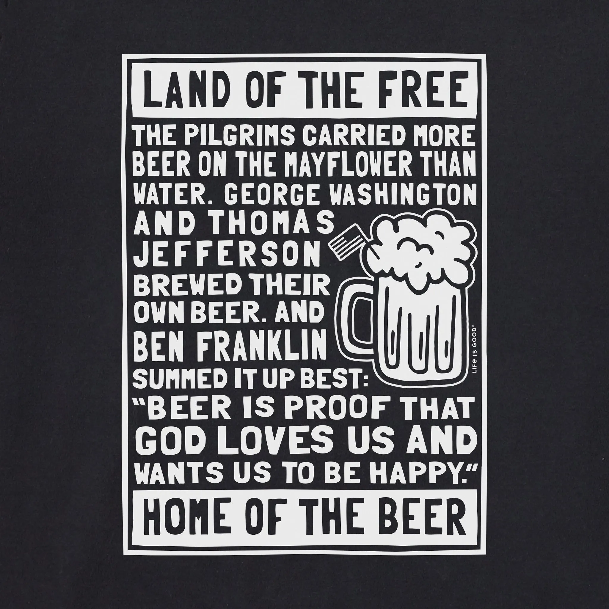 Men's Berts Beer Manifesto Short Sleeve Crusher Tee Life is Good