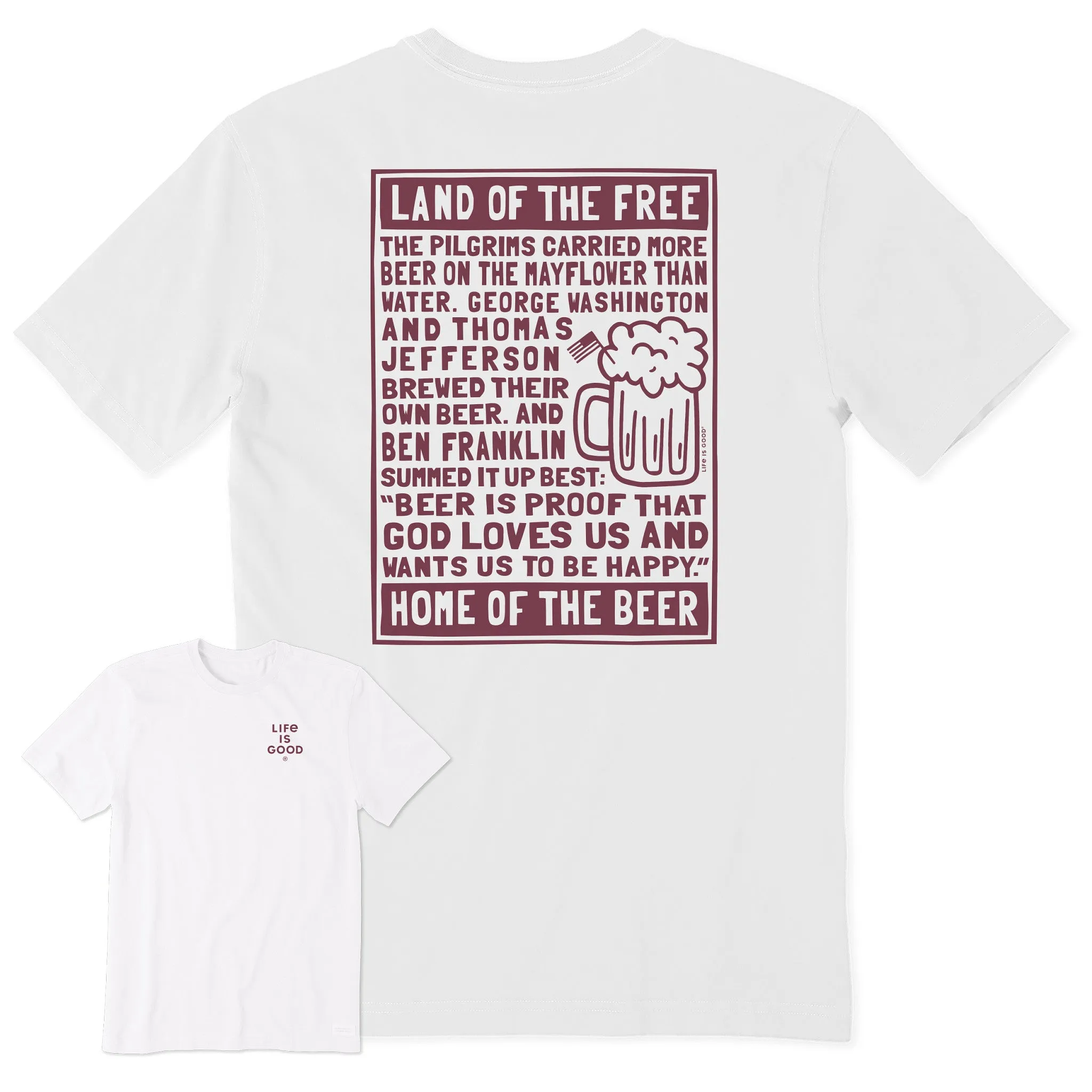 Men's Berts Beer Manifesto Short Sleeve Crusher Tee Life is Good