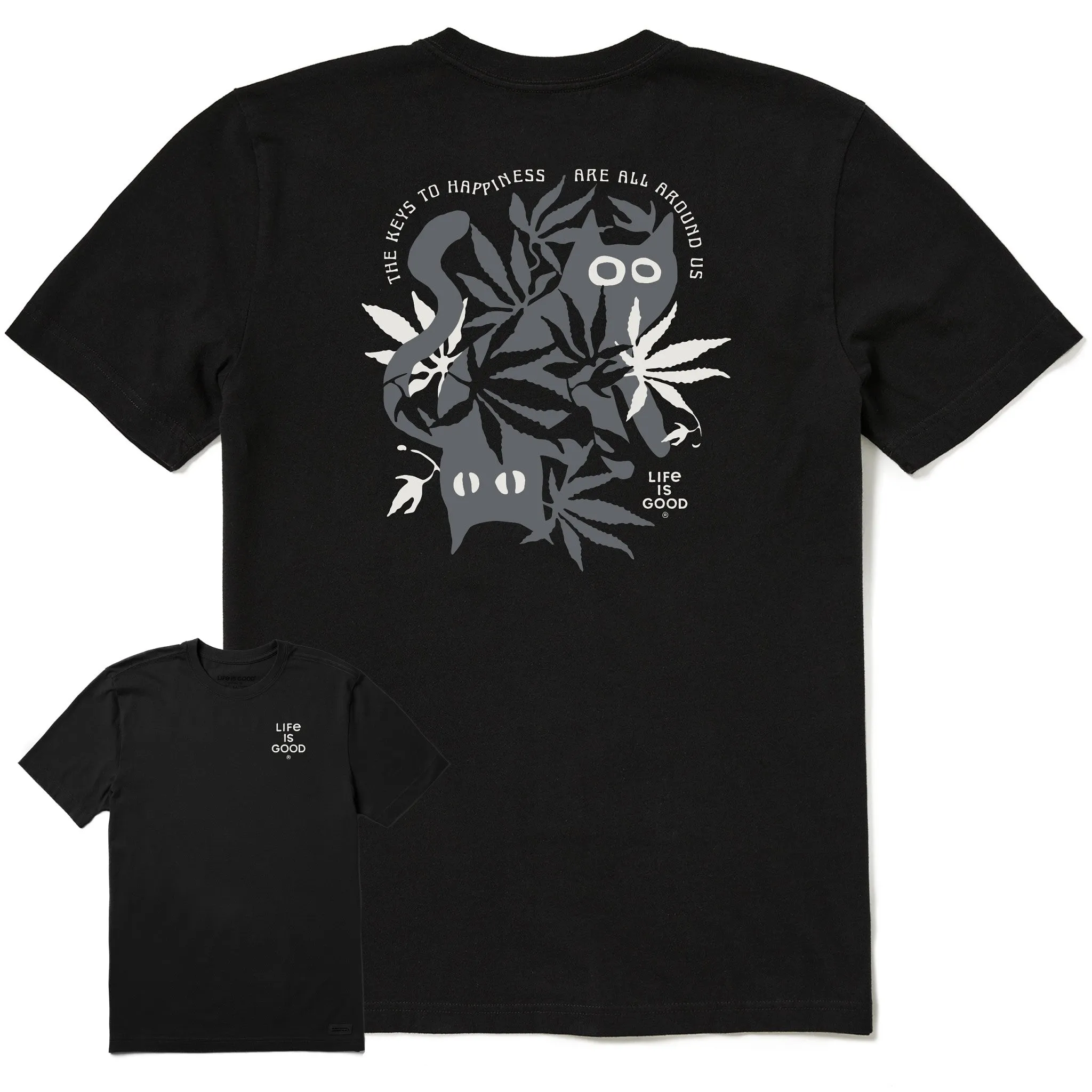 Men's Bert's Cat Medley Short Sleeve Crusher Tee Life is Good