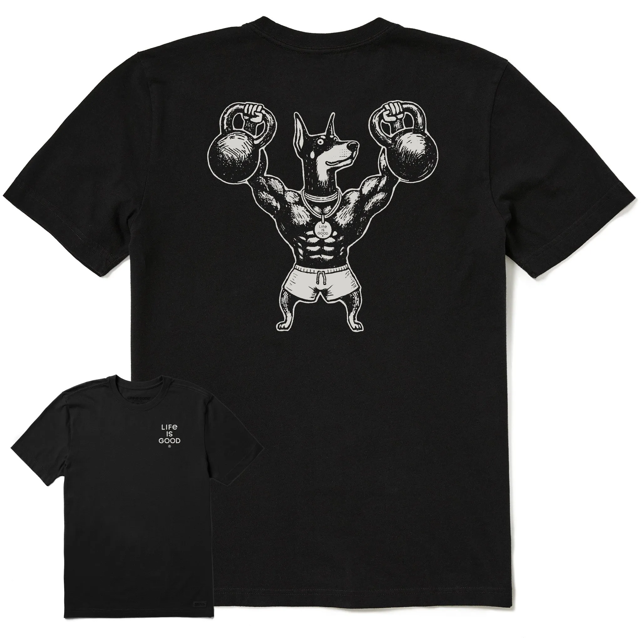 Men's Bert's Dobie w Kettlebell Short Sleeve Crusher Tee Life is Good