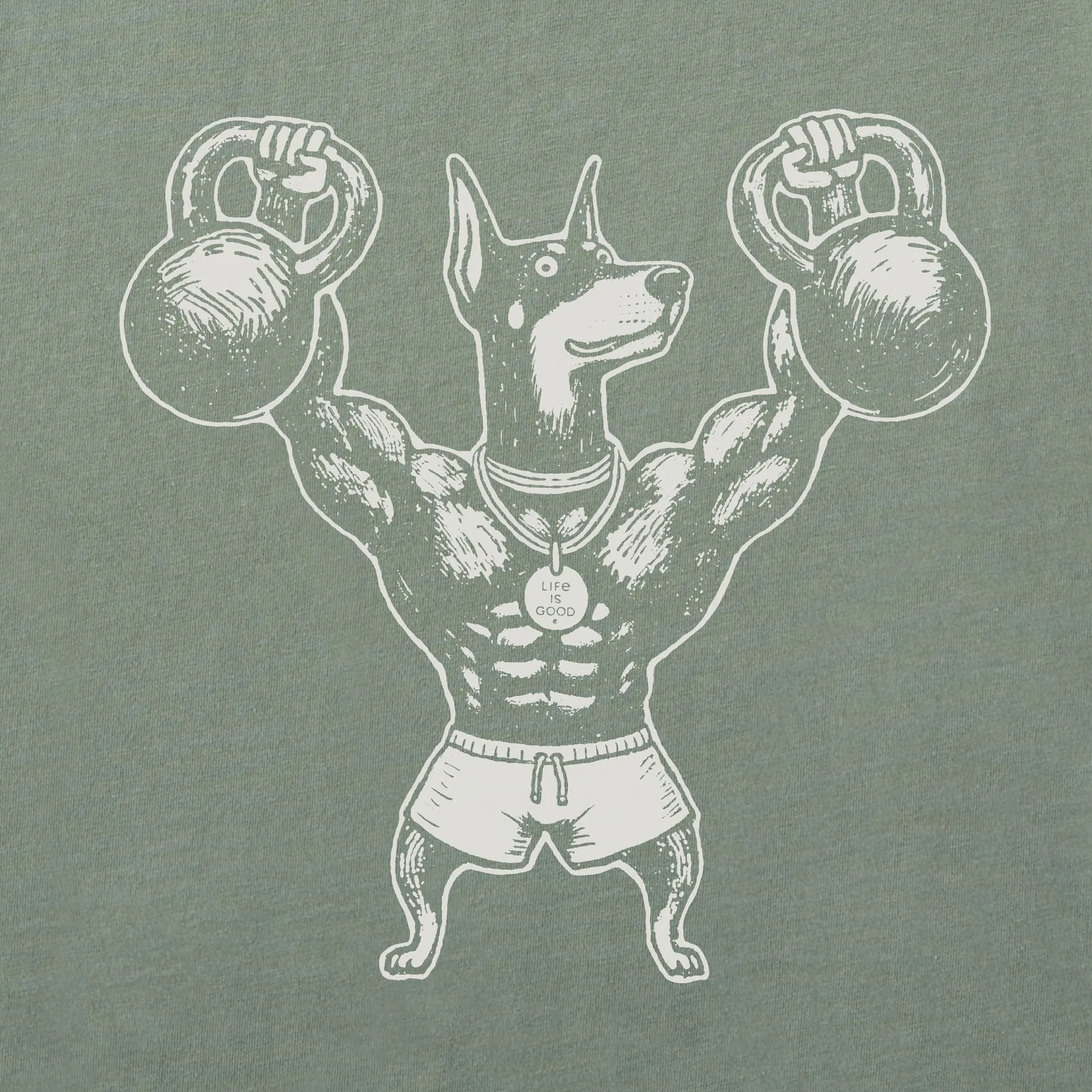 Men's Bert's Dobie w Kettlebell Short Sleeve Crusher Tee Life is Good