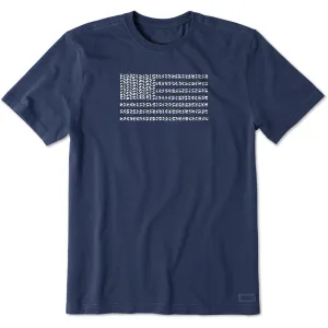 Men's Bert's Herringbone Flag Short Sleeve Crusher Tee Life is Good