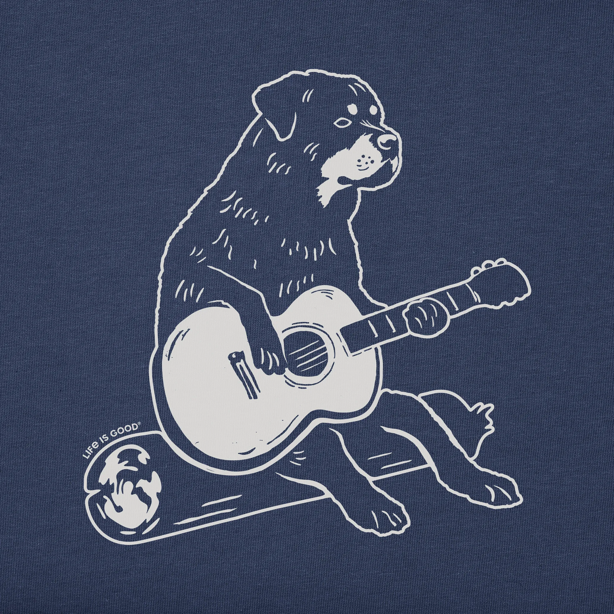 Men's Bert's Rottie with Guitar Short Sleeve Crusher Tee Life is Good