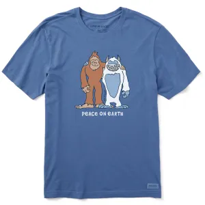 Men's Bigfoot & Yeti Peace on Earth Short Sleeve Crusher Tee Life is Good