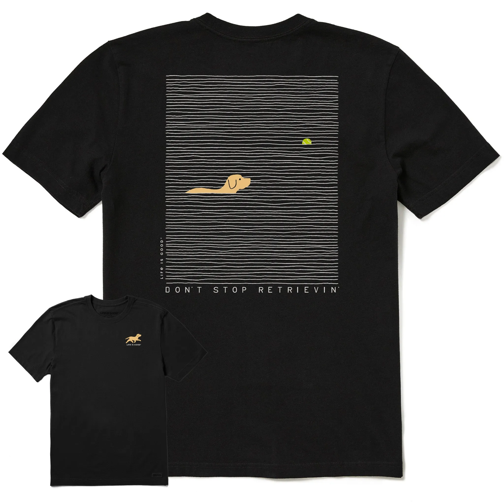 Men's Black Lab Retrievin' Short Sleeve Tee Life is Good