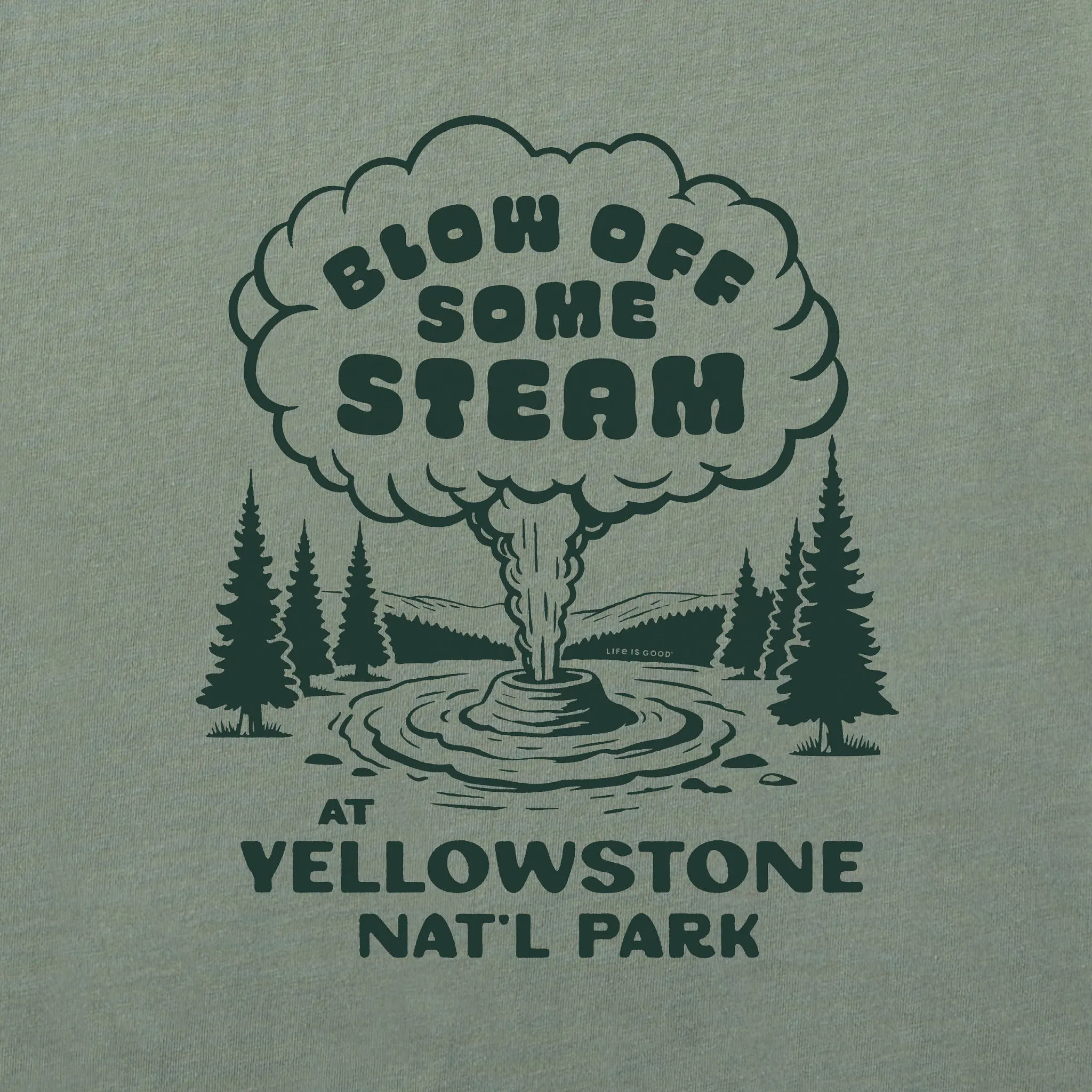 Men's Blow Off Some Steam Yellowstone Short Sleeve Tee Life is Good