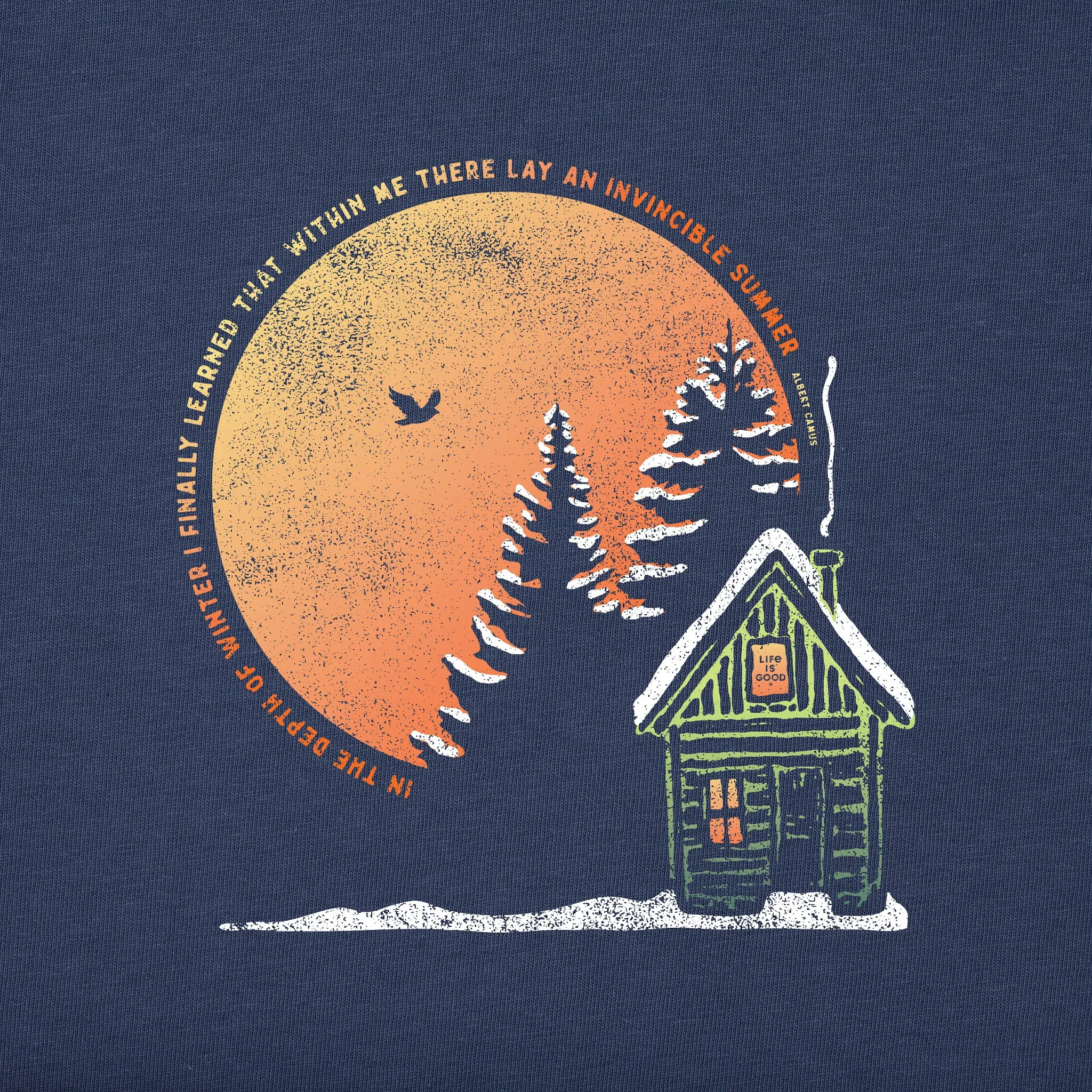 Men's Cabin Landscape Depth of Winter Long Sleeve Crusher Tee Life is Good
