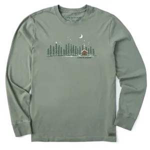 Men's Cabin Landscape Long Sleeve Crusher Tee Life is Good