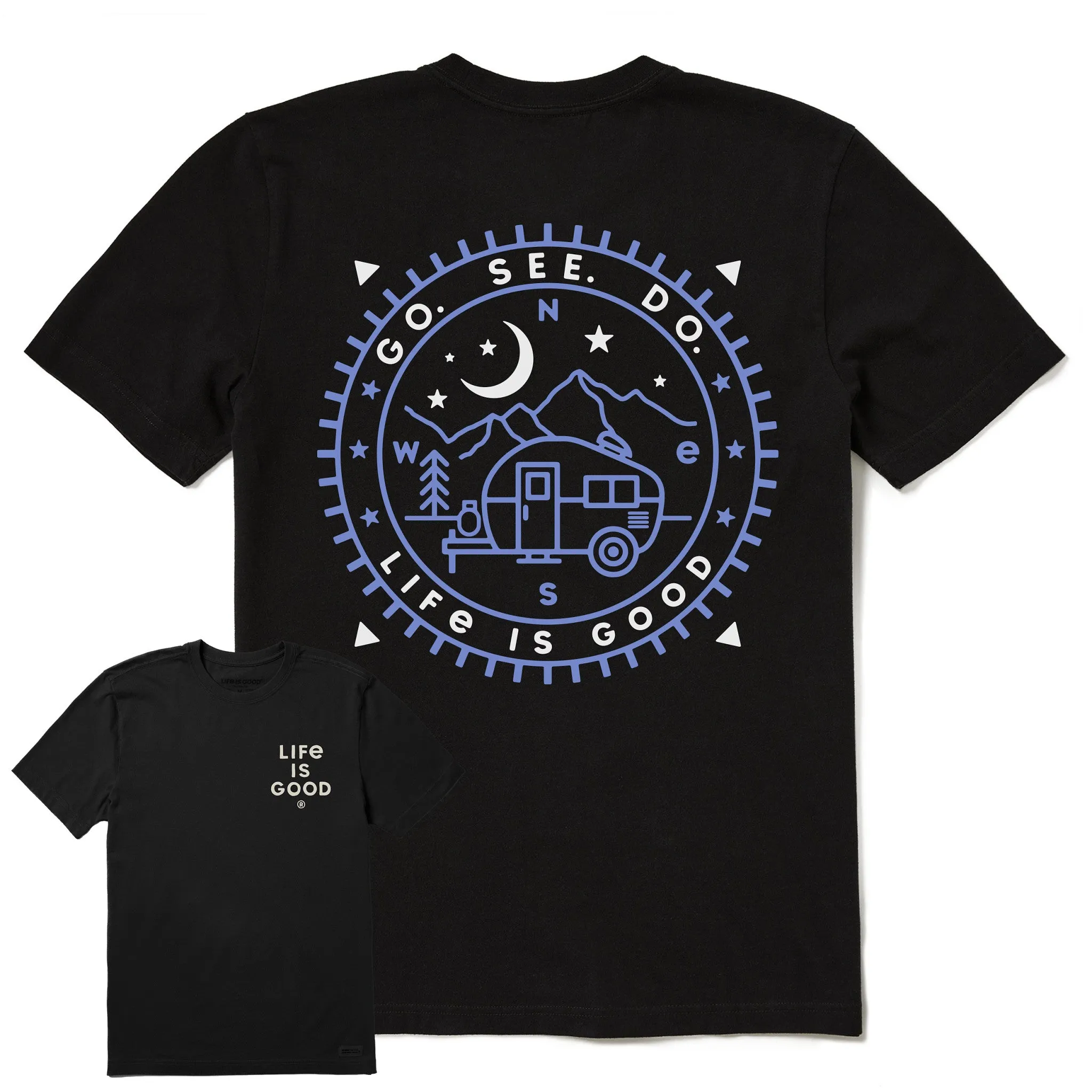 Men's Camper Compass Short Sleeve Tee Life is Good