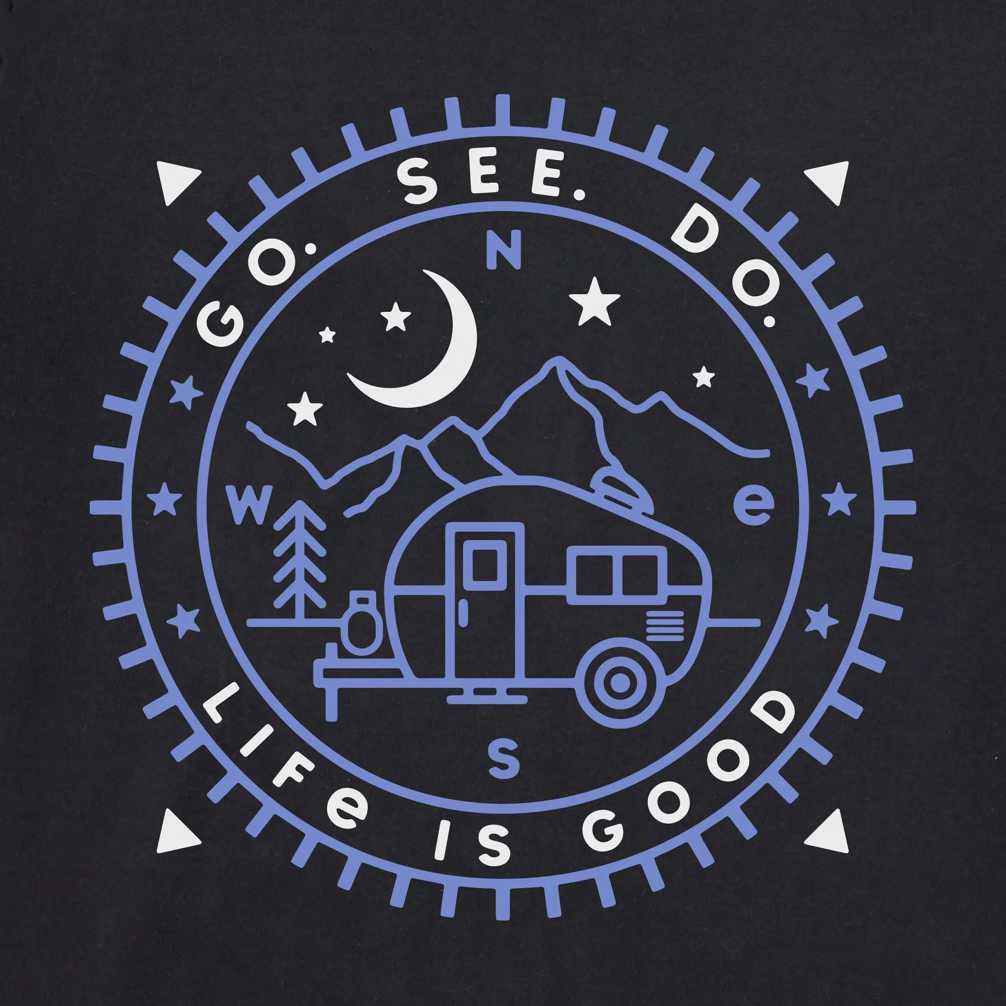 Men's Camper Compass Short Sleeve Tee Life is Good