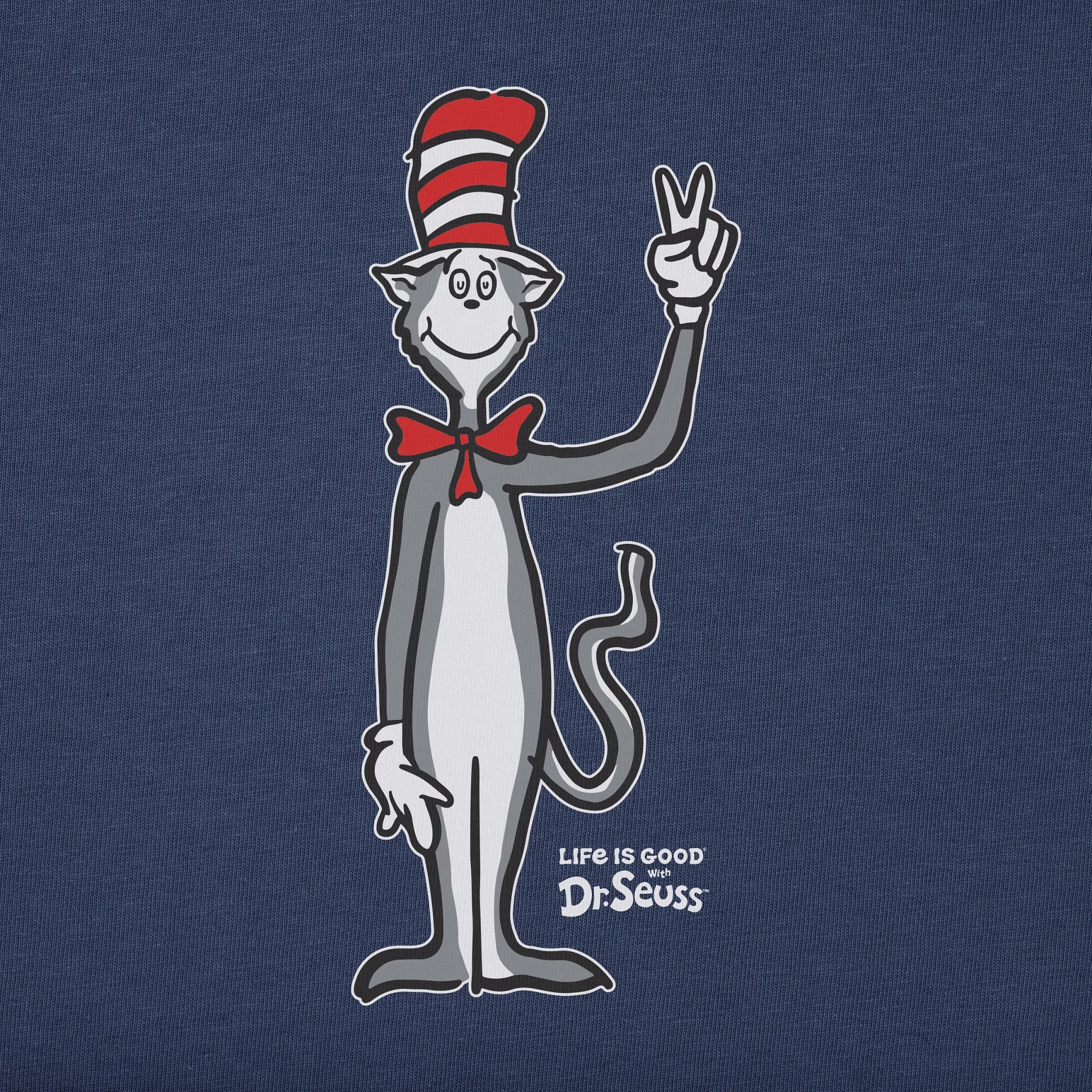 Men's Cat in the Hat Peace Sign Short Sleeve Crusher Tee Life is Good