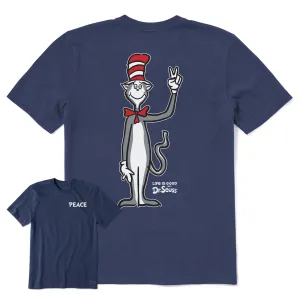 Men's Cat in the Hat Peace Sign Short Sleeve Crusher Tee Life is Good