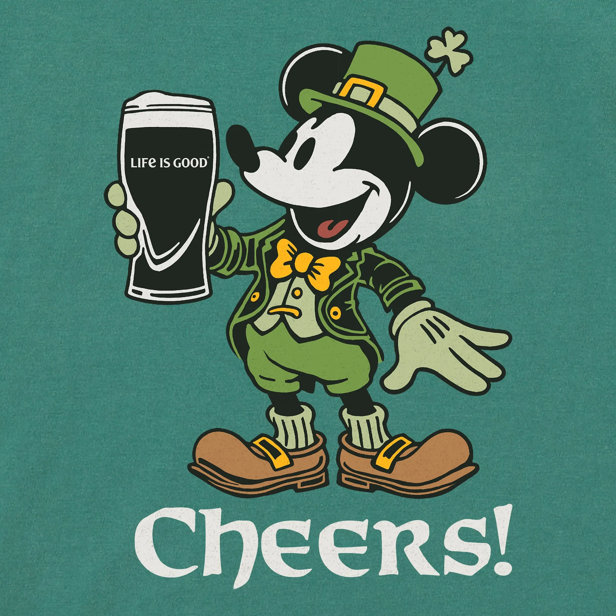 Men's Cheers Leprechaun Willie Short Sleeve Crusher Tee Life is Good