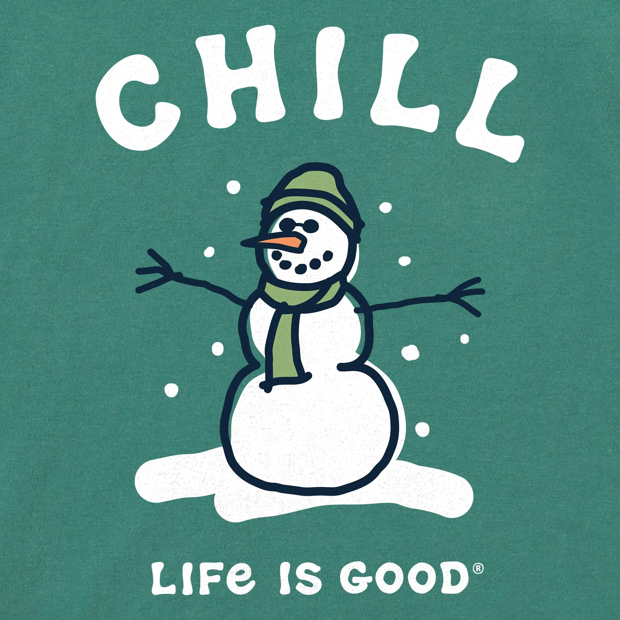 Men's Chill Snowman Short Sleeve Crusher Tee Life is Good