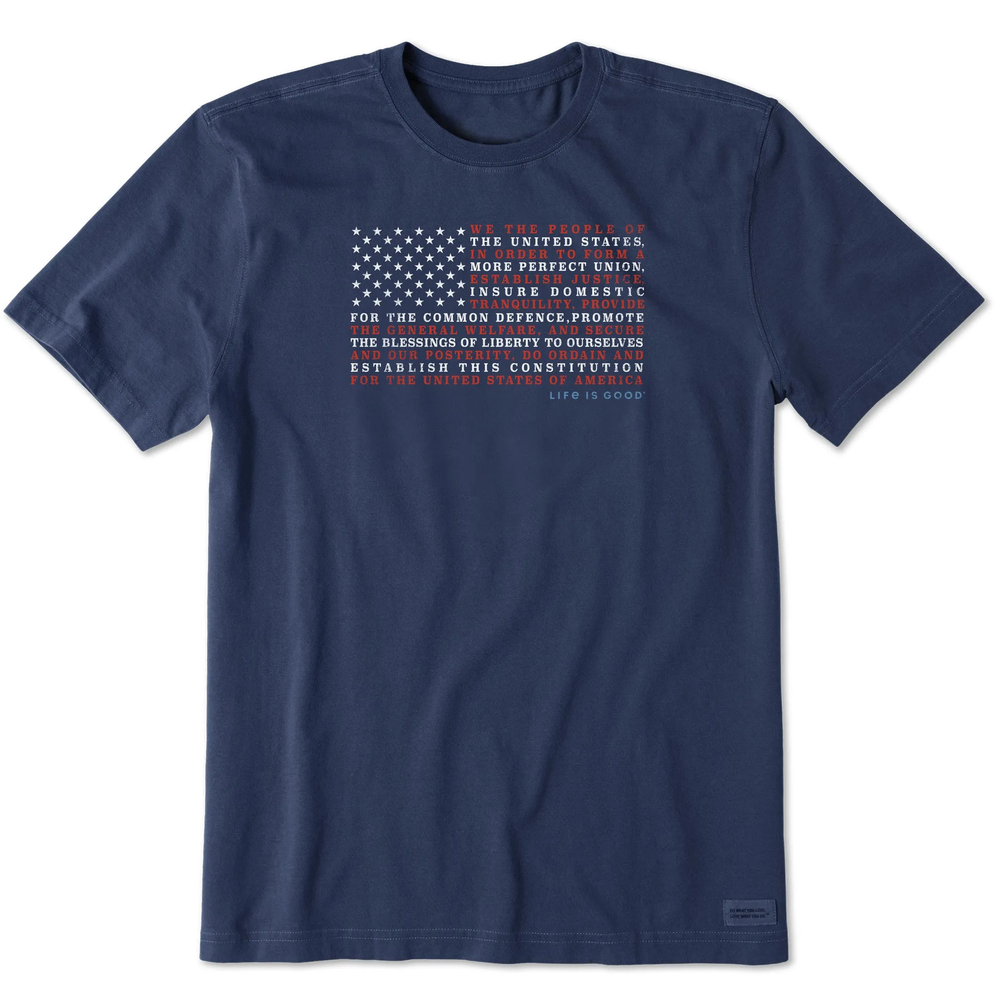 Men's Constitution Flag Short Sleeve Tee Life is Good
