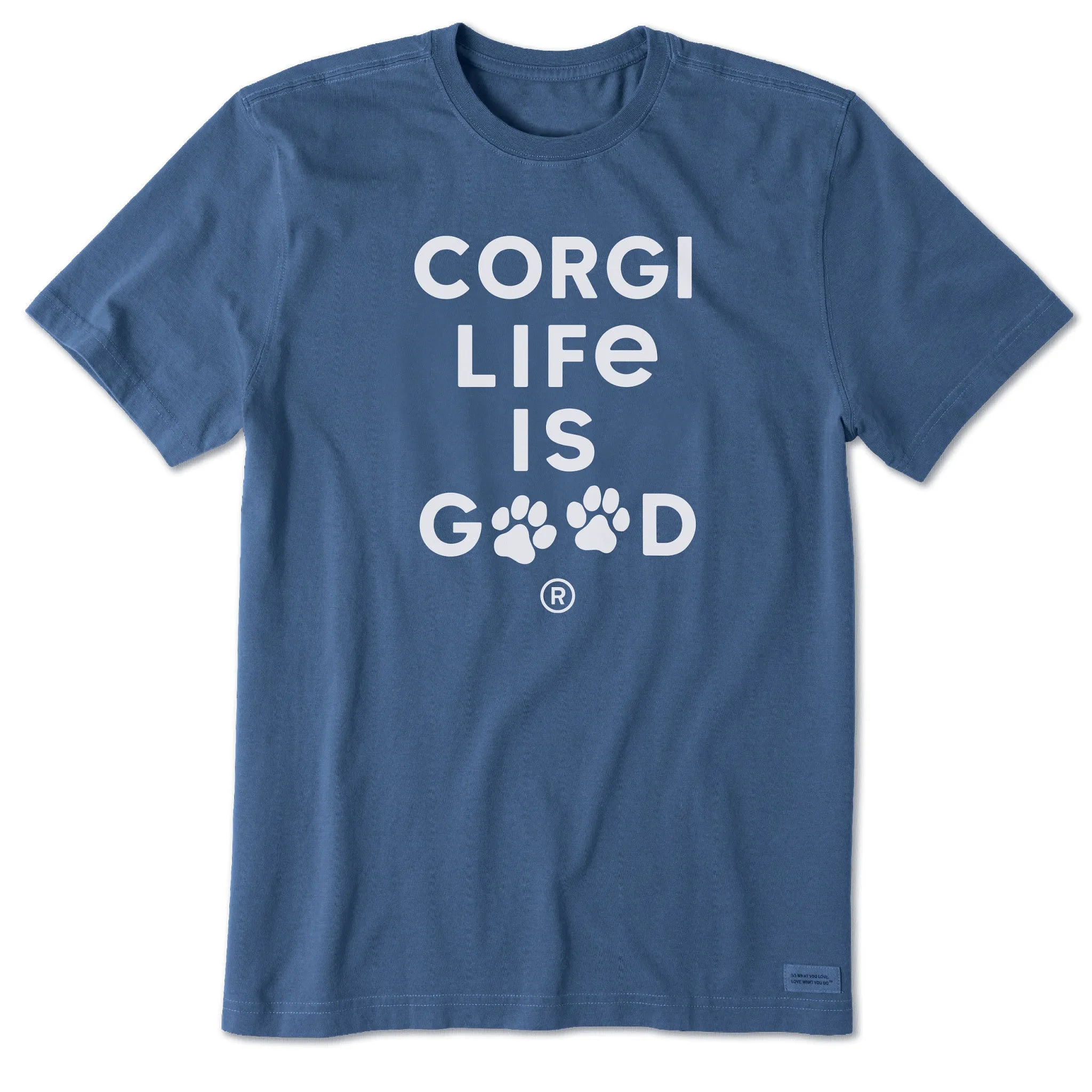Men's Corgi Life is Good Short Sleeve Crusher Tee Life is Good