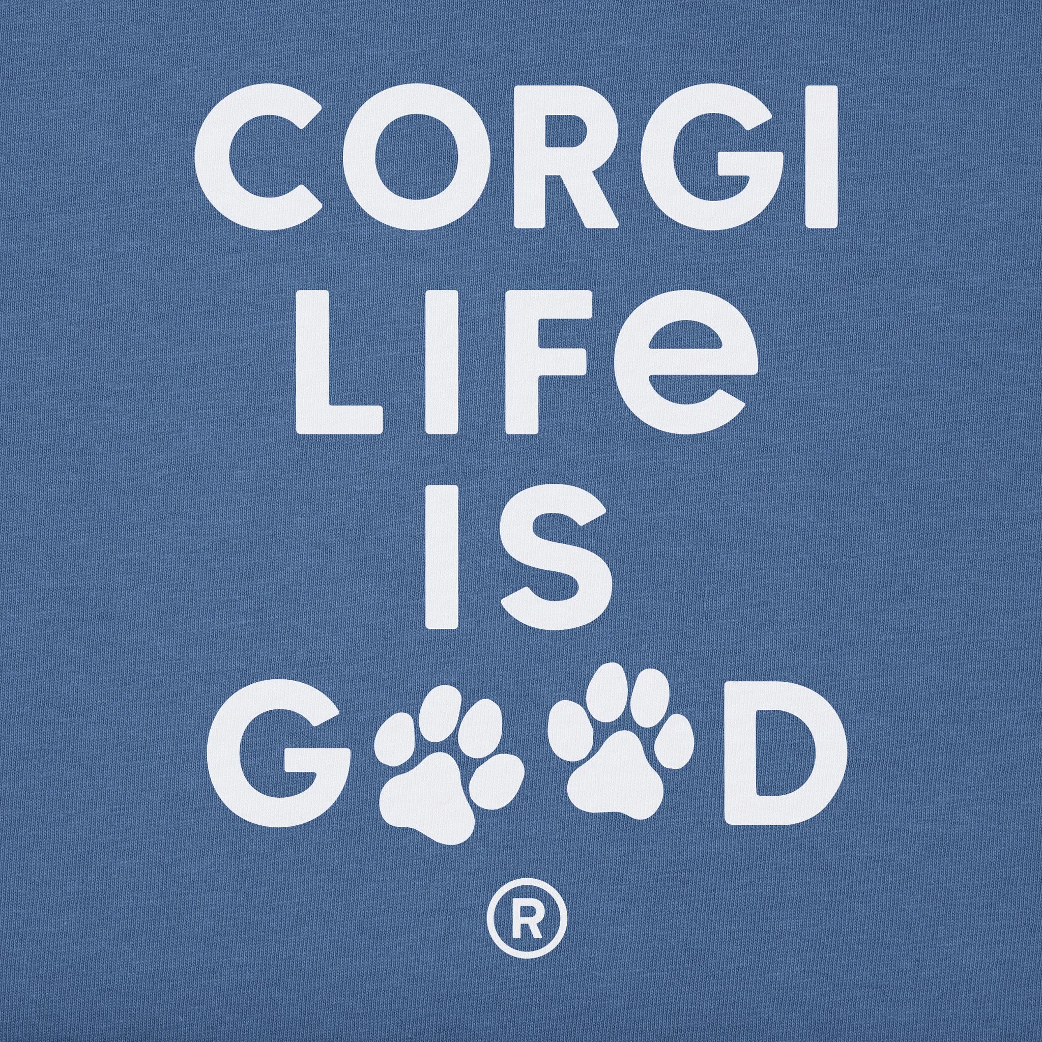Men's Corgi Life is Good Short Sleeve Crusher Tee Life is Good
