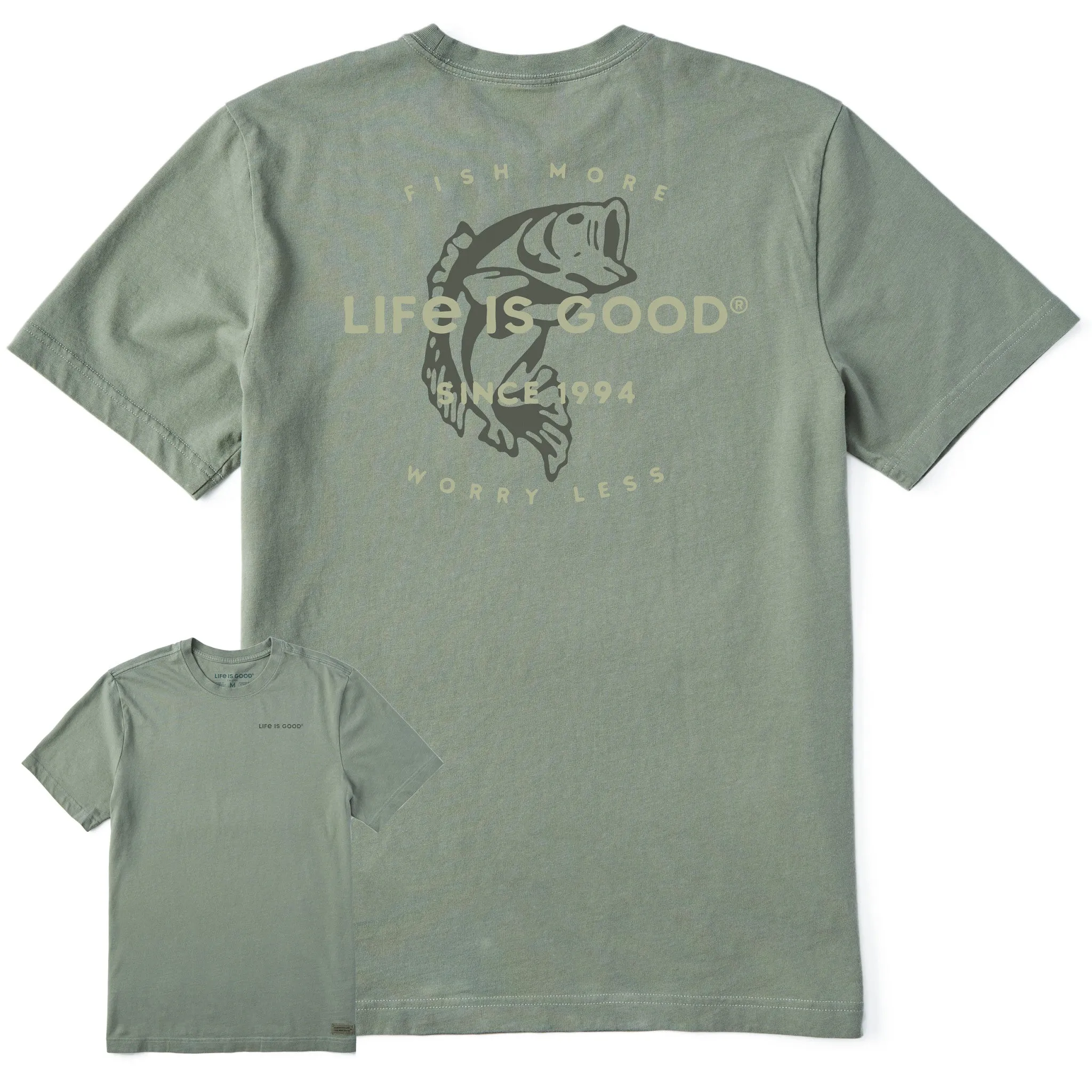 Men's Crafty Fish More Bass Short Sleeve Tee Life is Good