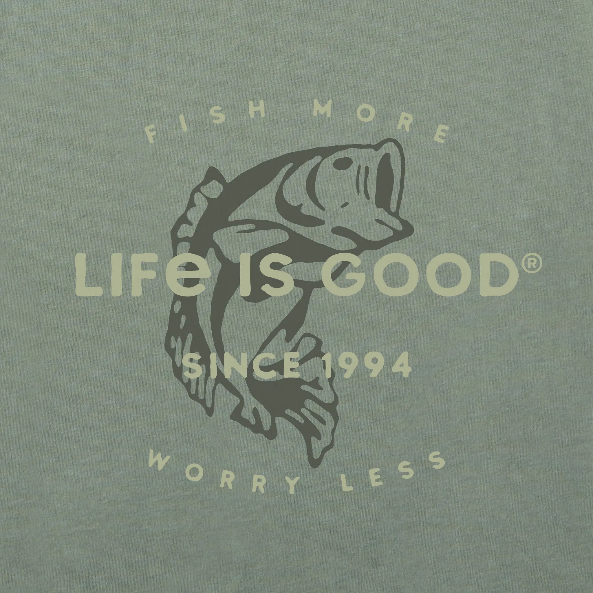 Men's Crafty Fish More Bass Short Sleeve Tee Life is Good