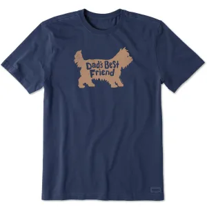 Men's Dads Best Friend Yorkshire Terrier Short Sleeve Crusher Tee Life is Good