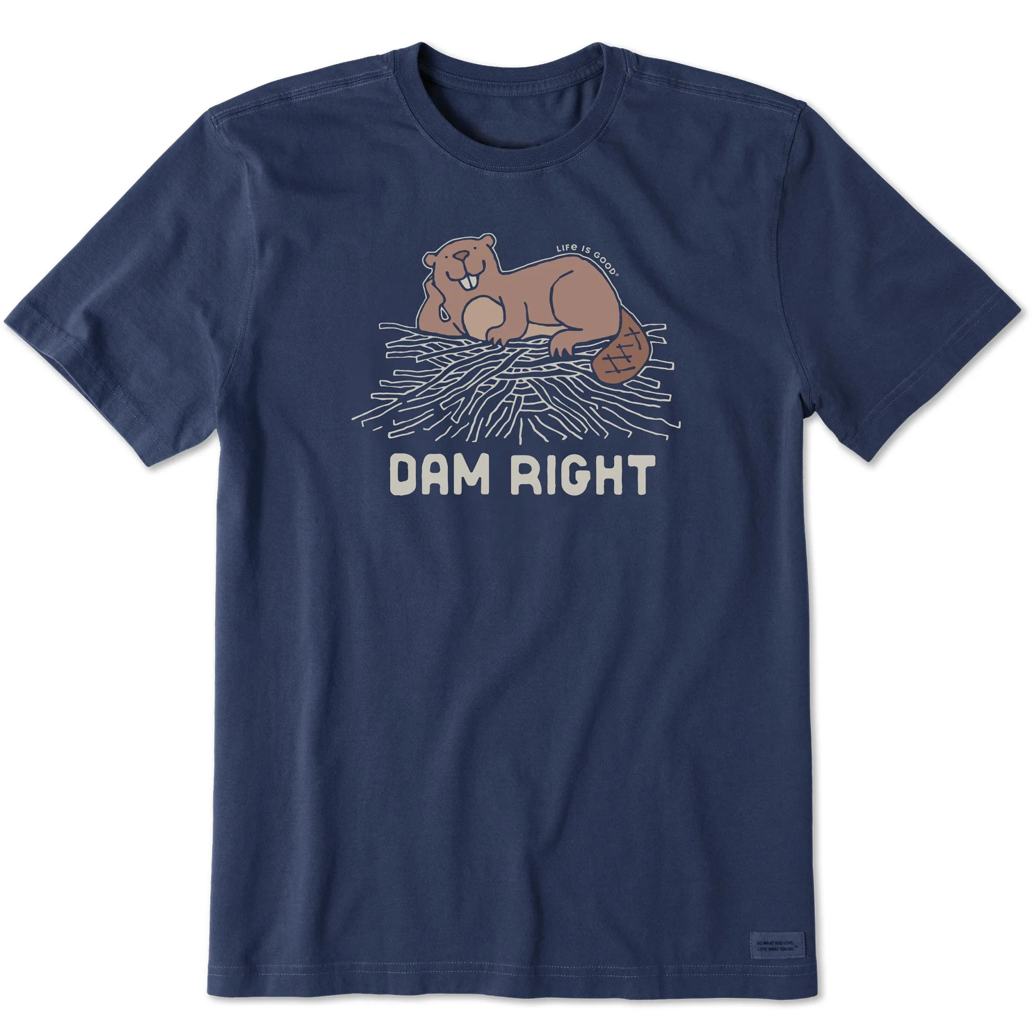 Men's Dam Right Beaver Short Sleeve Tee Life is Good