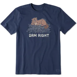 Men's Dam Right Beaver Short Sleeve Tee Life is Good