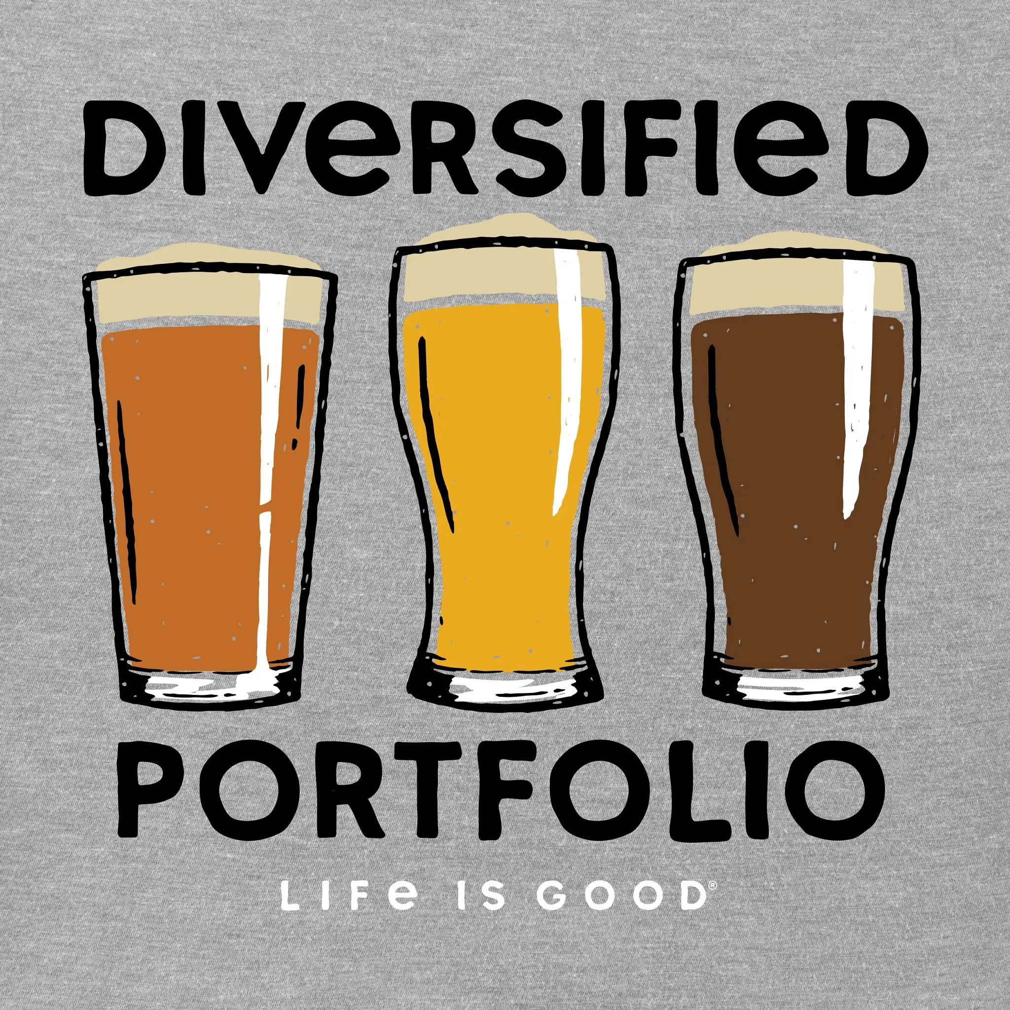 Men's Diversified Portfolio Beer Short Sleeve Tee Life is Good