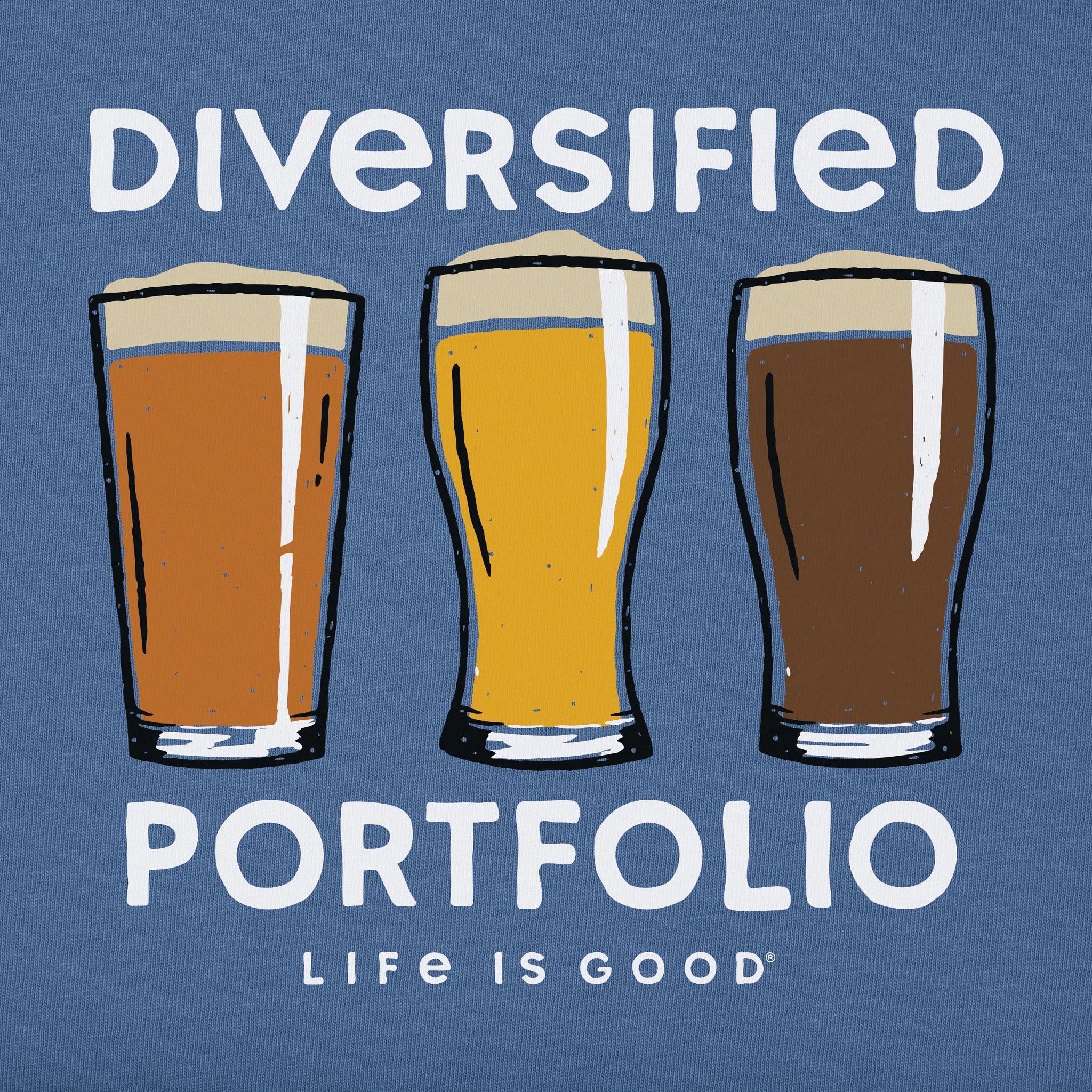 Men's Diversified Portfolio Beer Short Sleeve Tee Life is Good