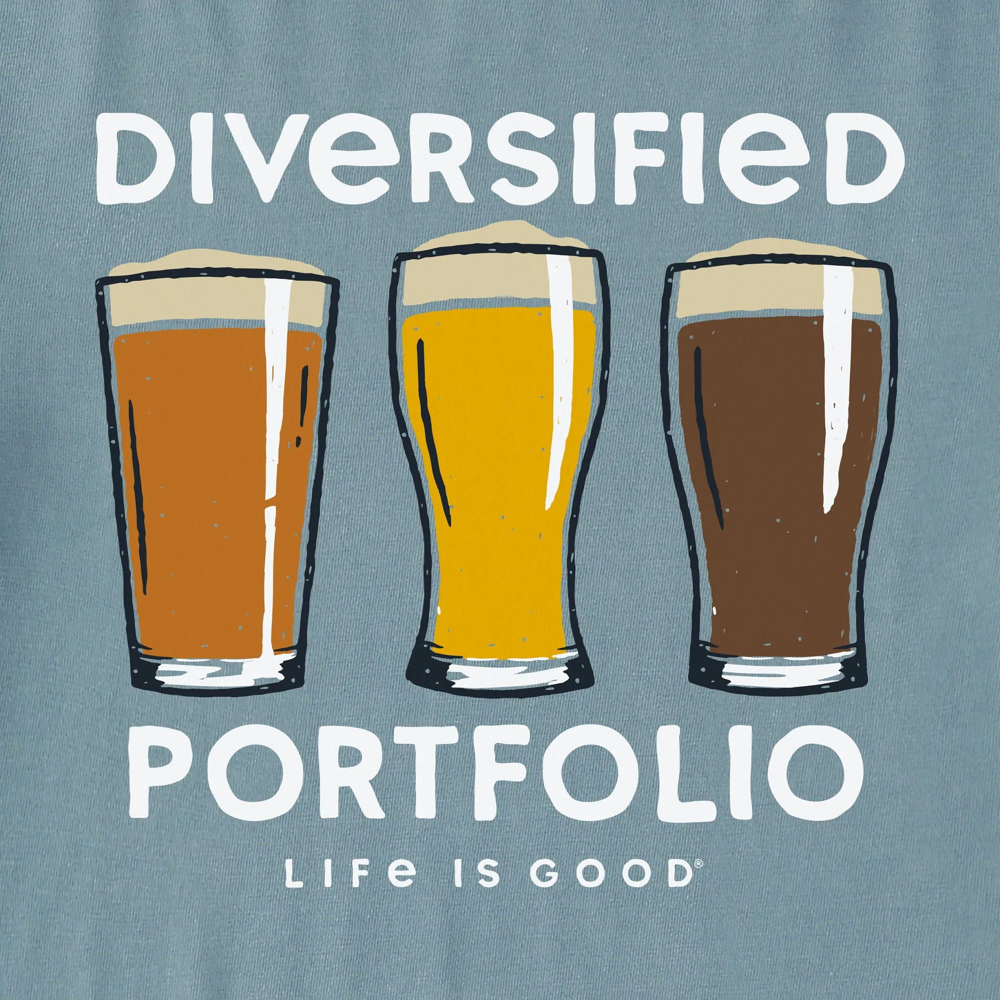 Men's Diversified Portfolio Beer Short Sleeve Tee Life is Good