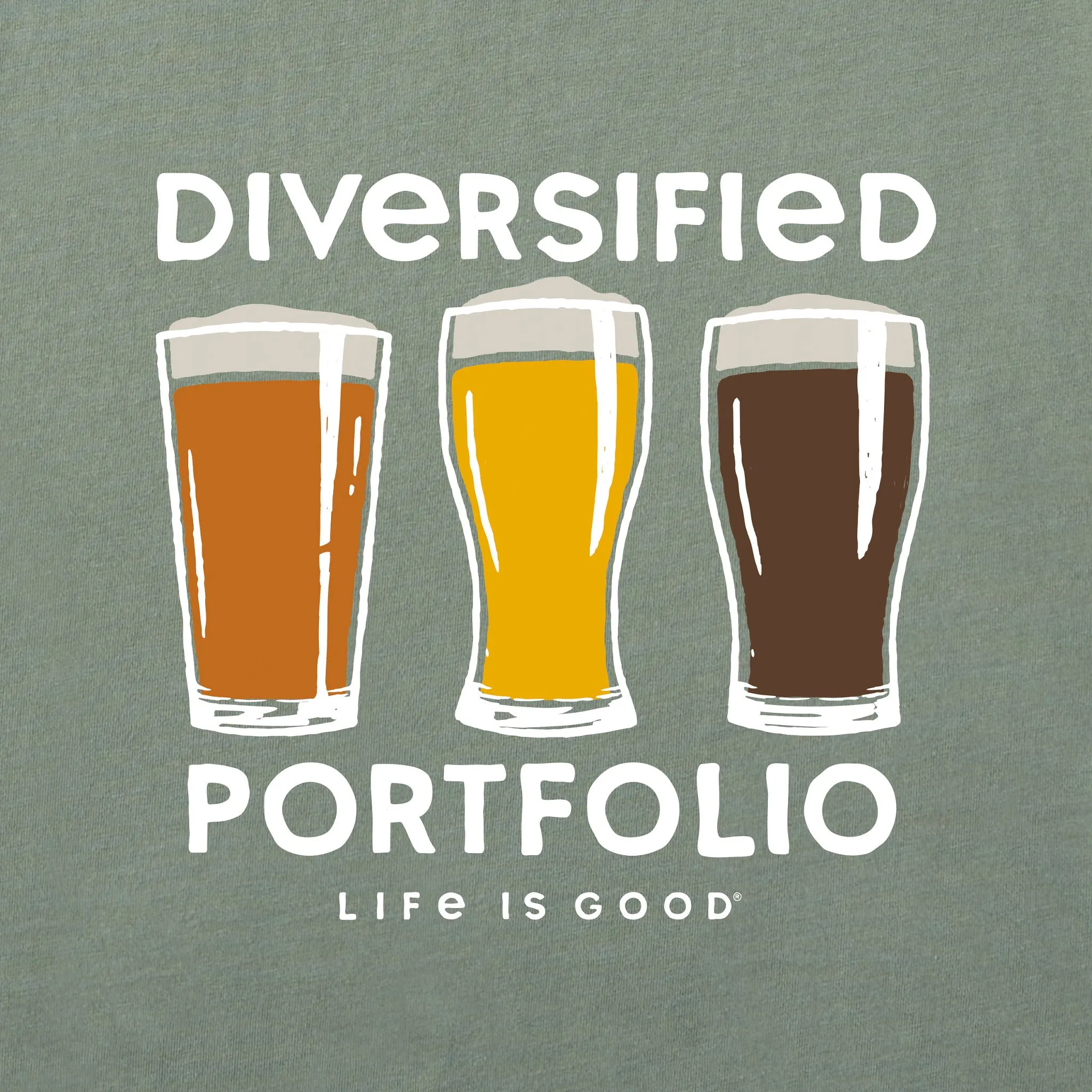 Men's Diversified Portfolio Beer Short Sleeve Tee Life is Good