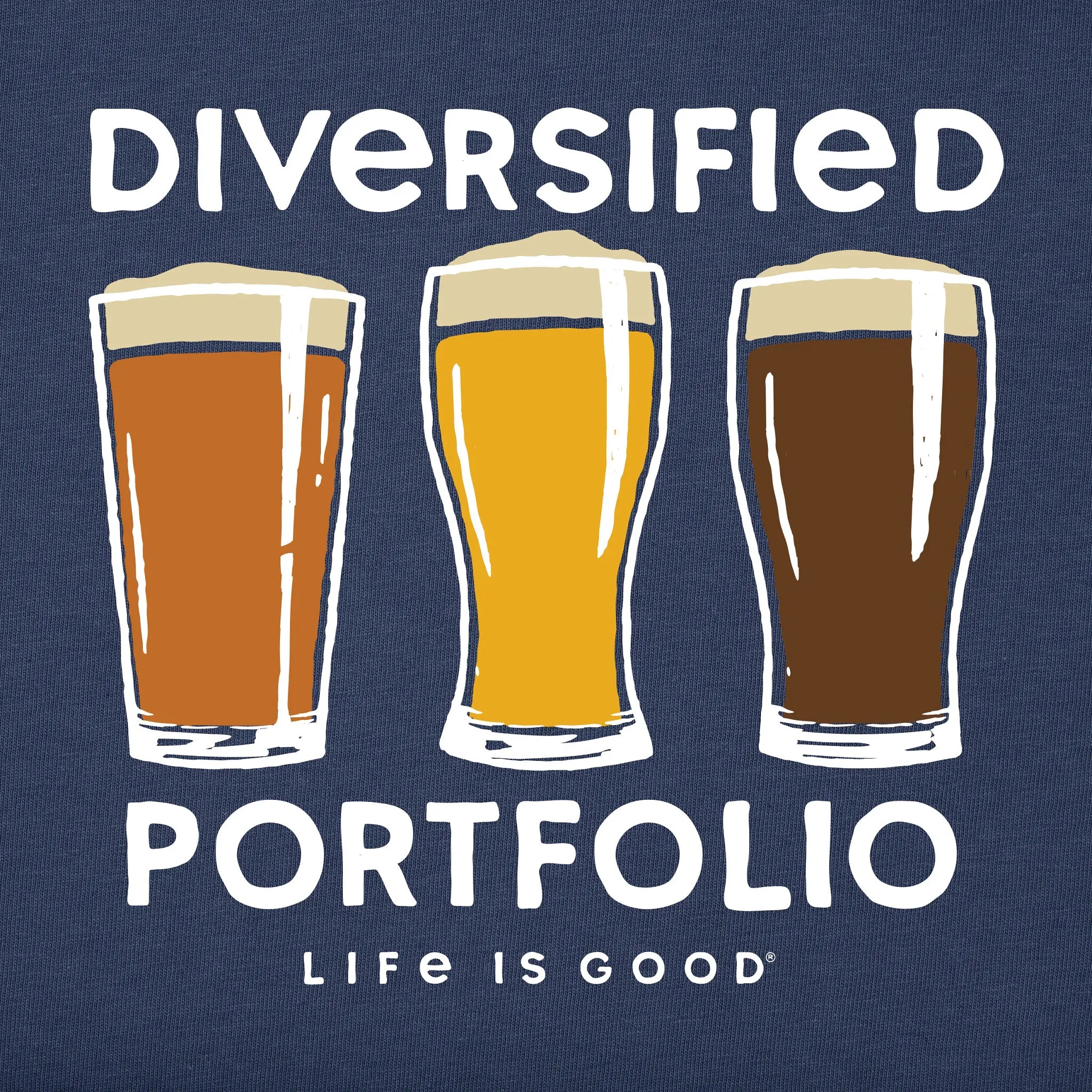 Men's Diversified Portfolio Beer Short Sleeve Tee Life is Good