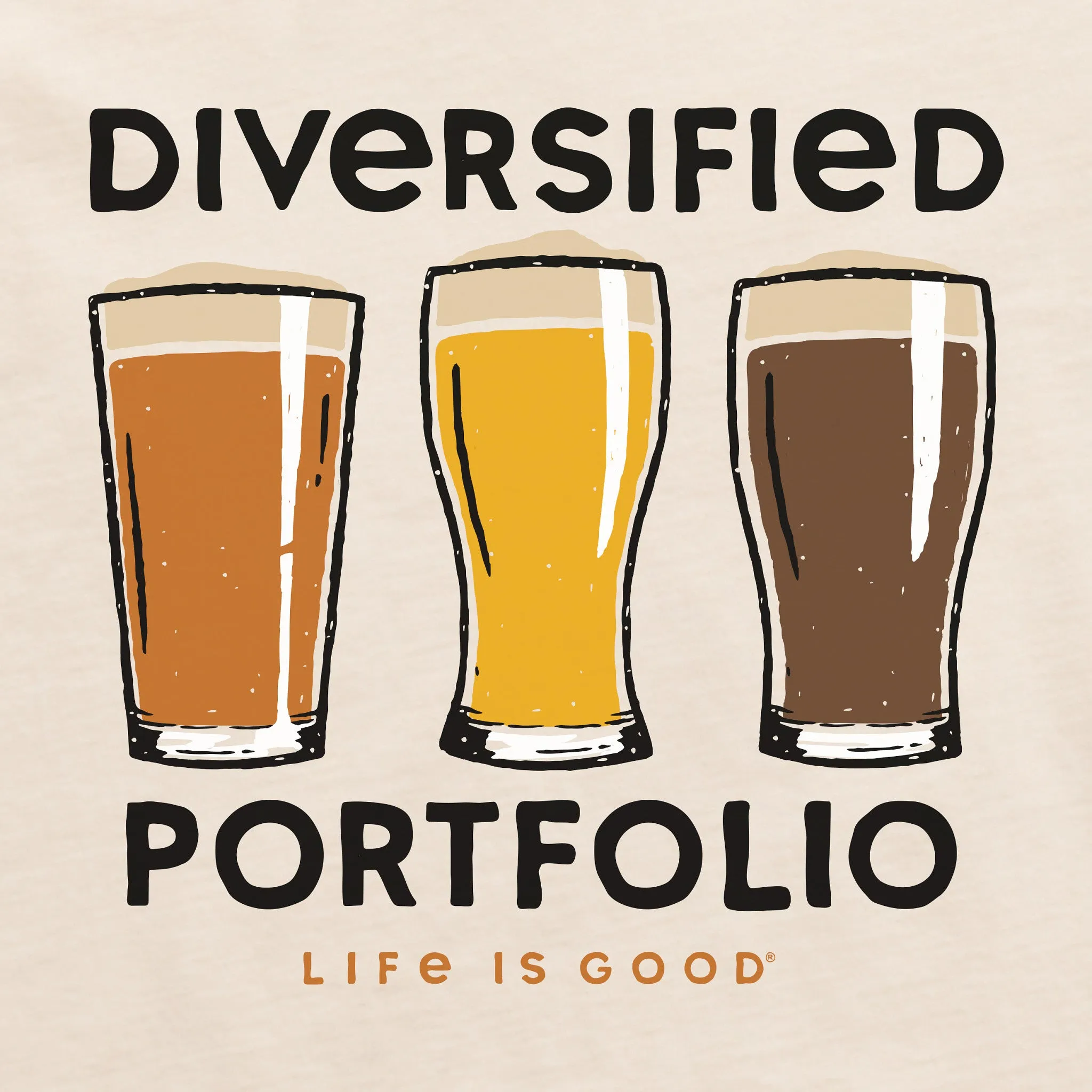 Men's Diversified Portfolio Beer Short Sleeve Tee Life is Good