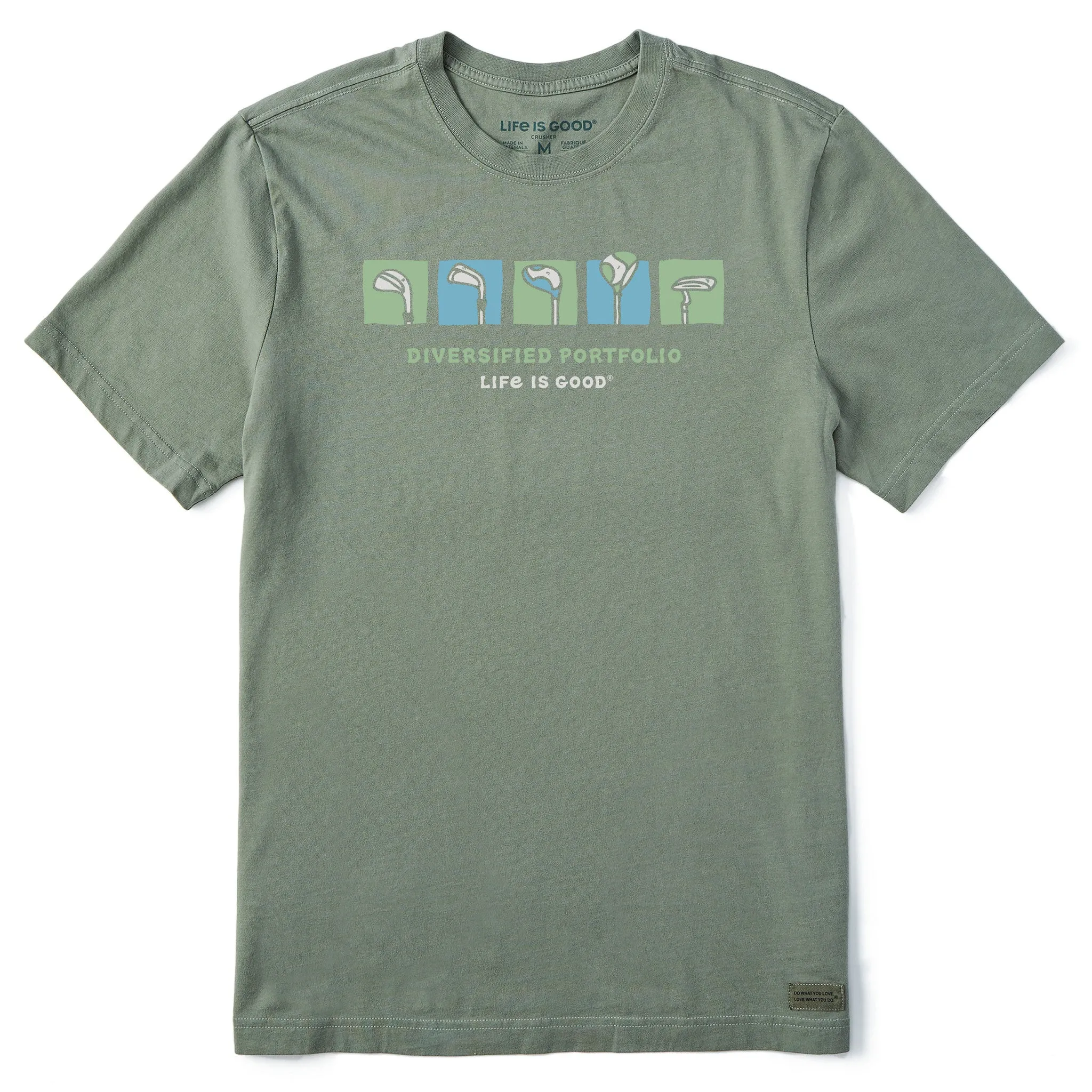 Men's Diversified Portfolio Golf Clubs Short Sleeve Crusher Tee Life is Good