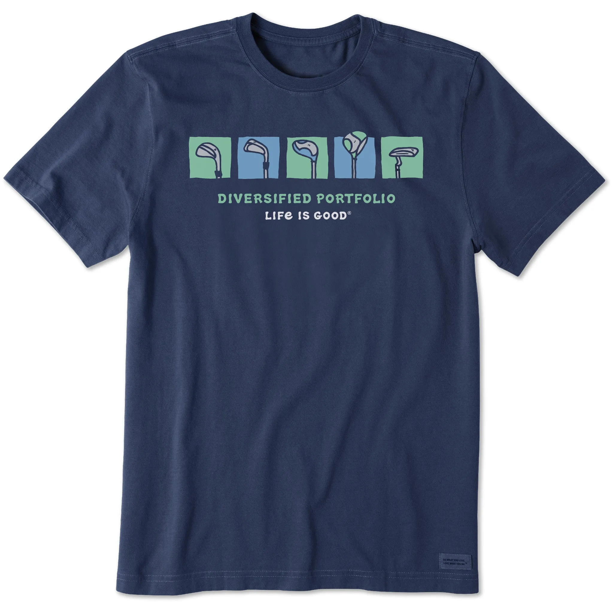 Men's Diversified Portfolio Golf Clubs Short Sleeve Crusher Tee Life is Good