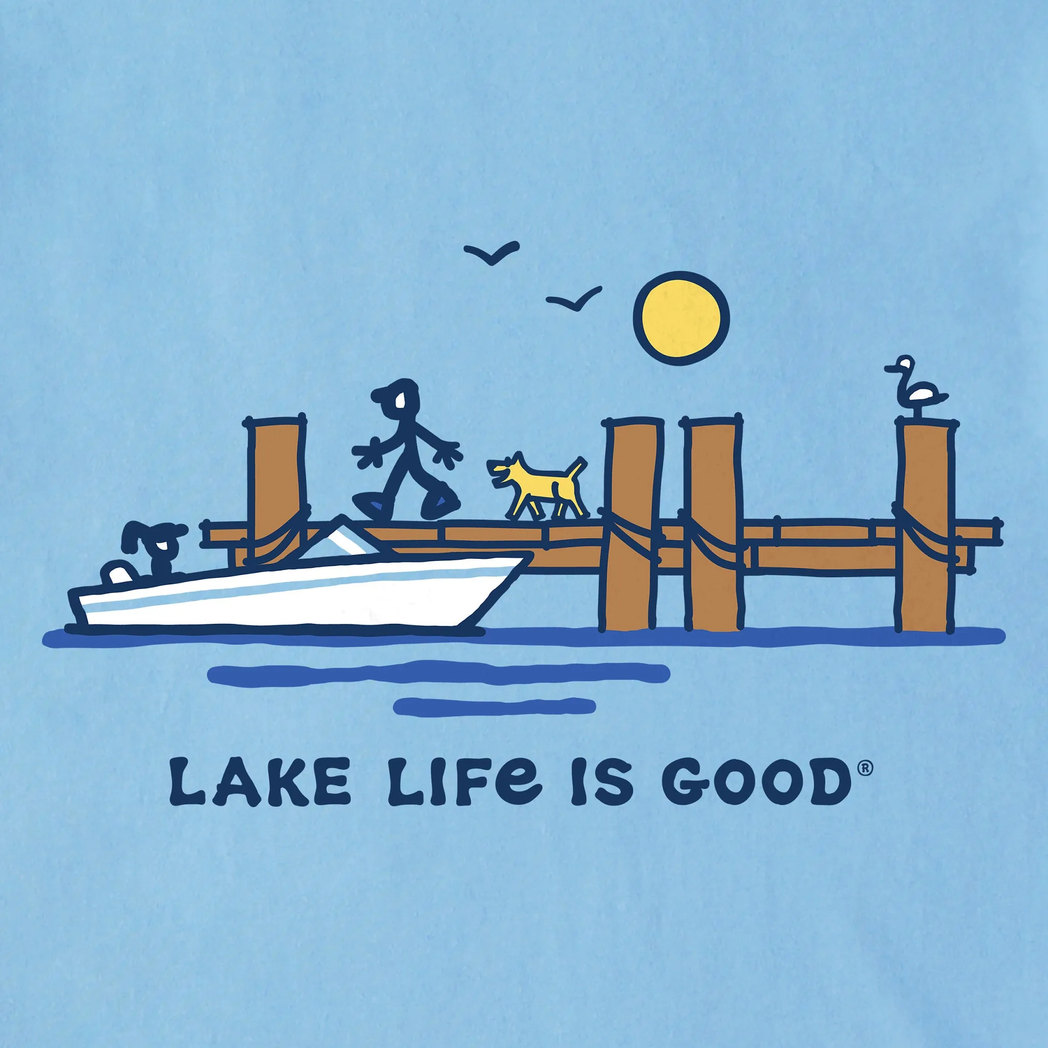 Men's Dock Lake Life is Good Short Sleeve Tee Life is Good