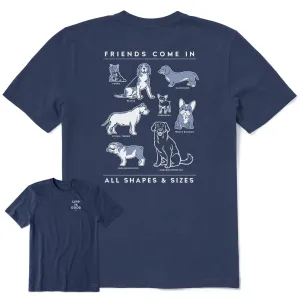 Men's Dog Friends Shapes & Sizes Short Sleeve Tee Life is Good