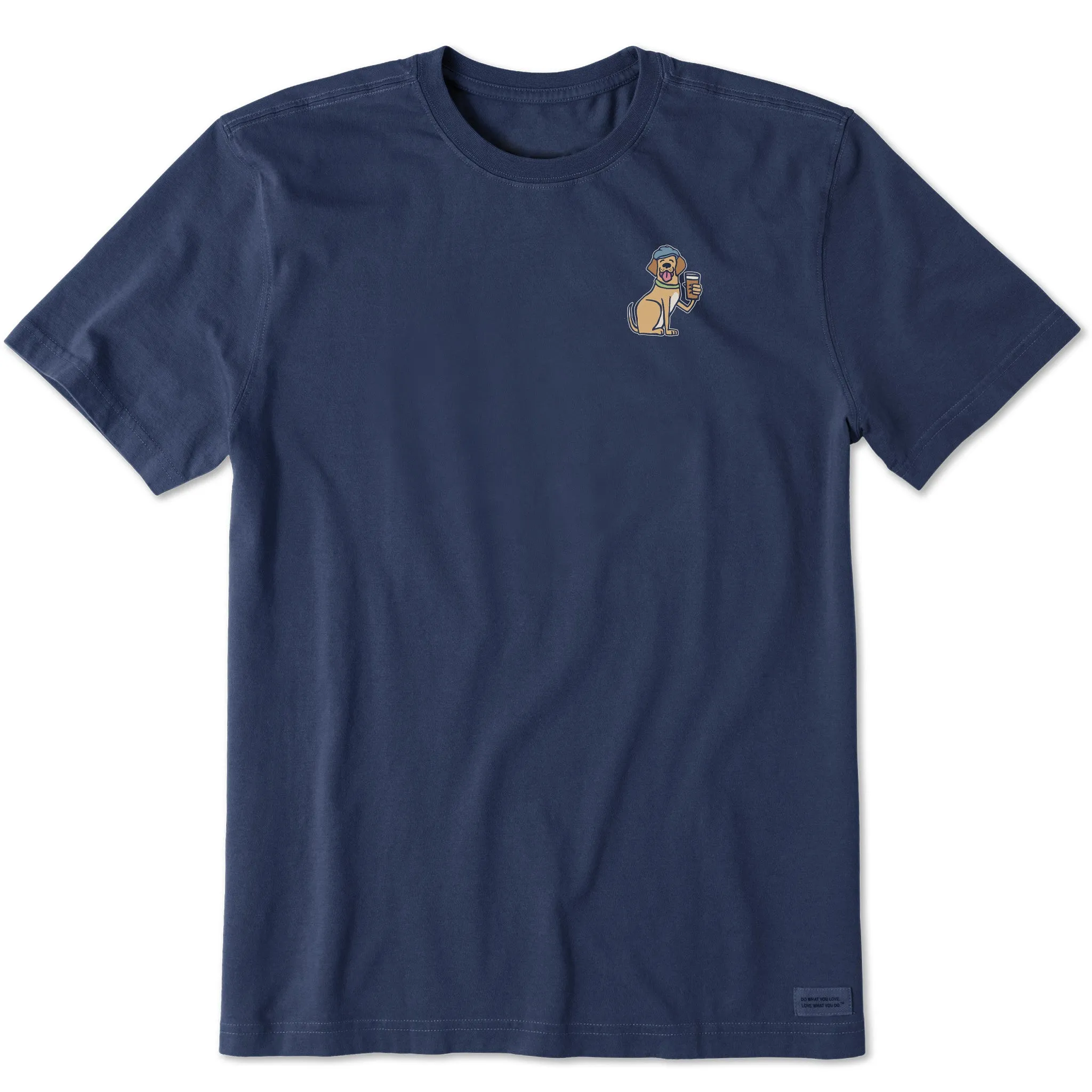 Men's Dog with Beer Short Sleeve Crusher Tee Life is Good