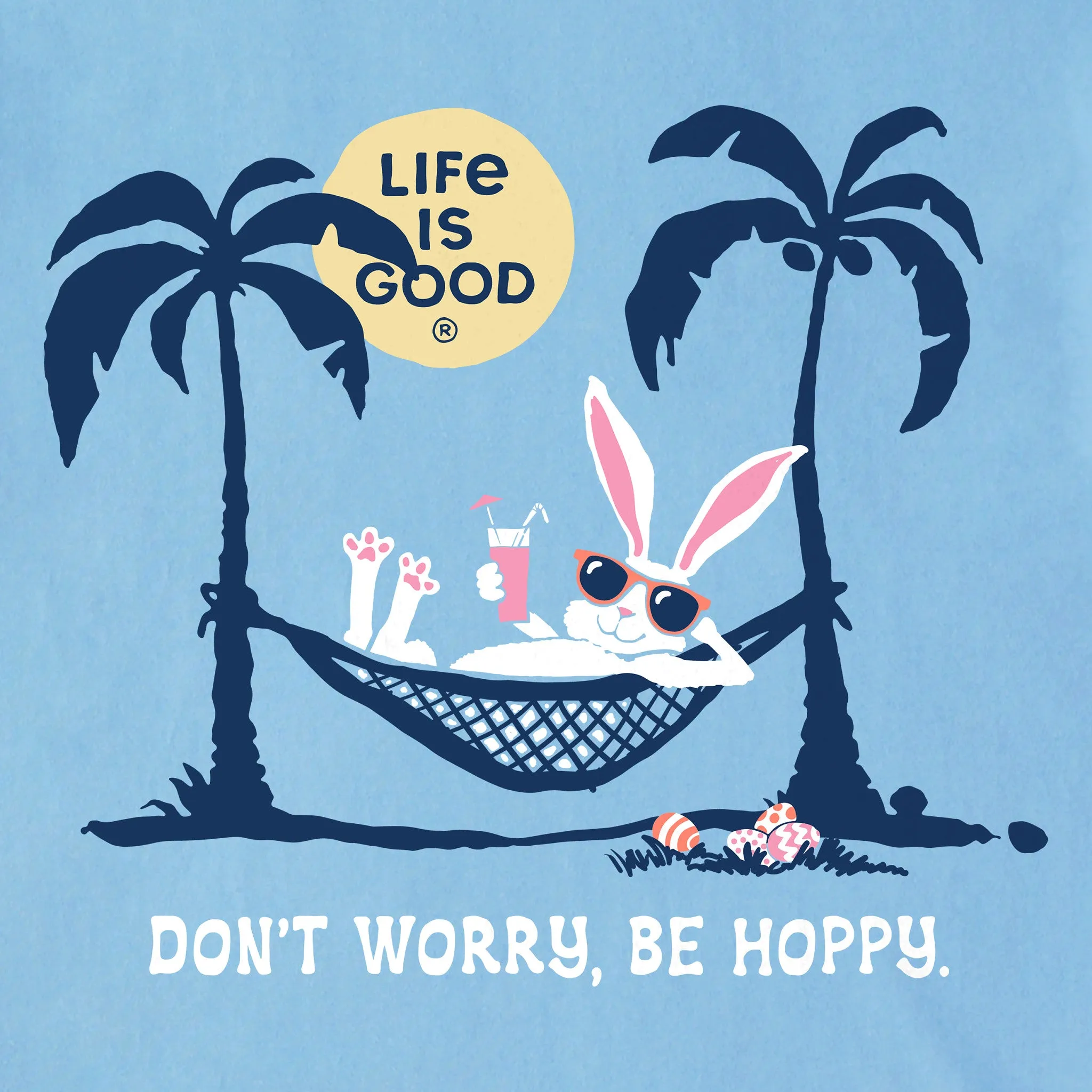 Men's Don't Worry Be Hoppy Hammock Short Sleeve Tee Life is Good