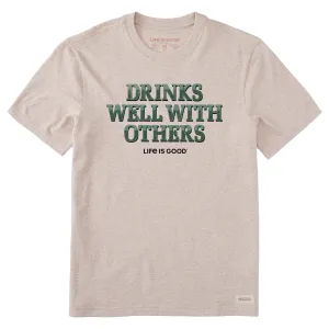 Men's Drinks Well With Others Pub Script Short Sleeve Crusher Tee Life is Good