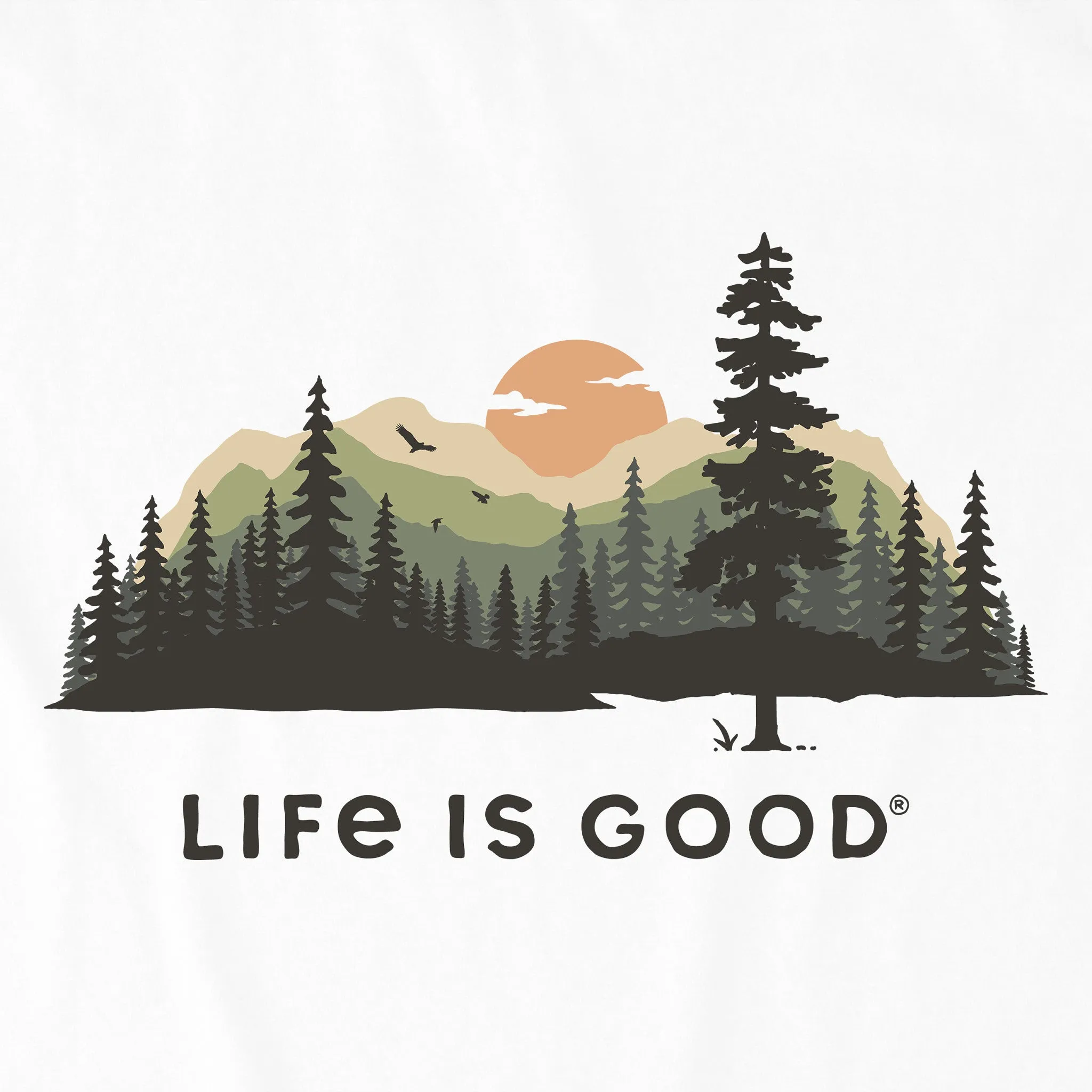 Men's Evergreen Silhouette Long Sleeve Crusher Tee Life is Good