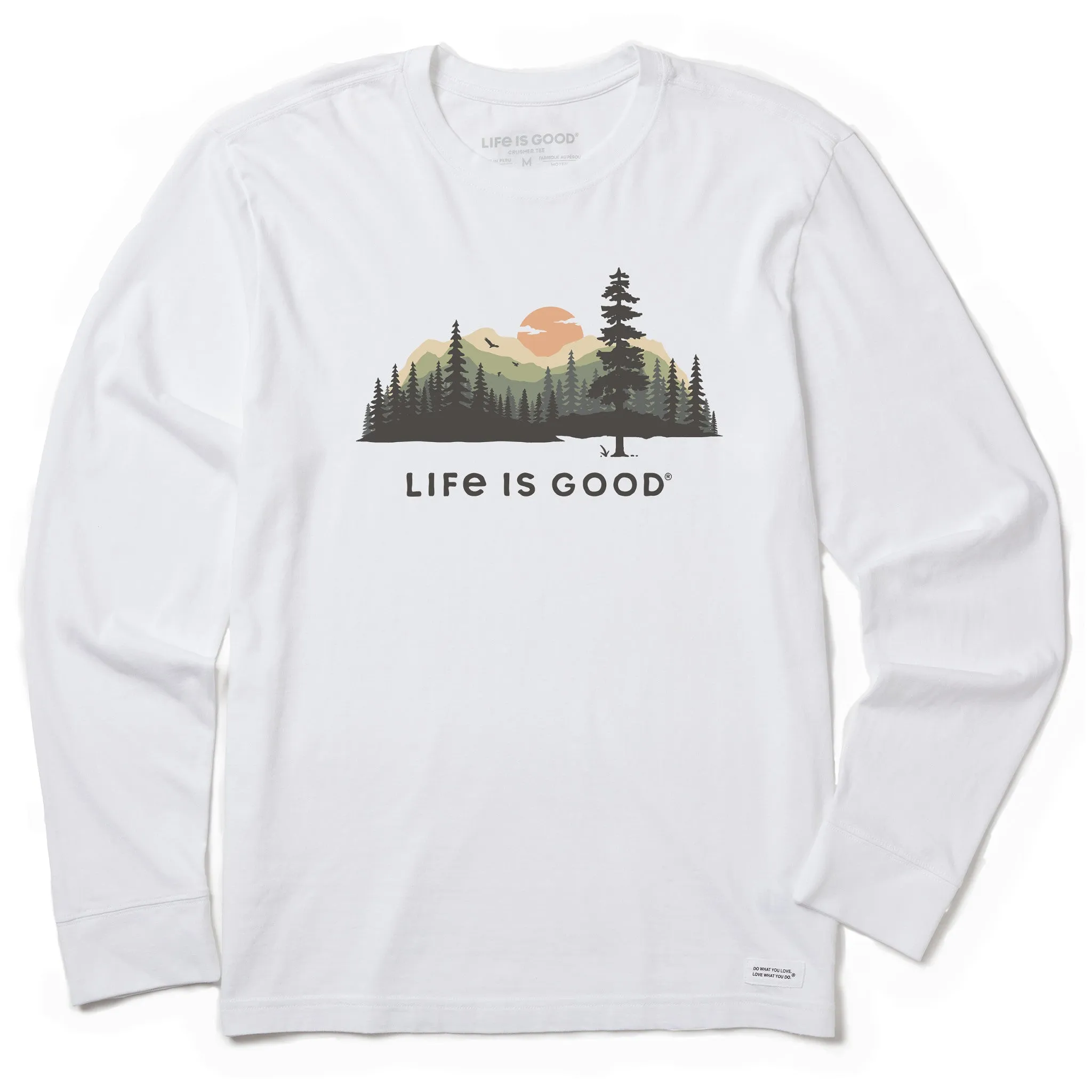Men's Evergreen Silhouette Long Sleeve Crusher Tee Life is Good