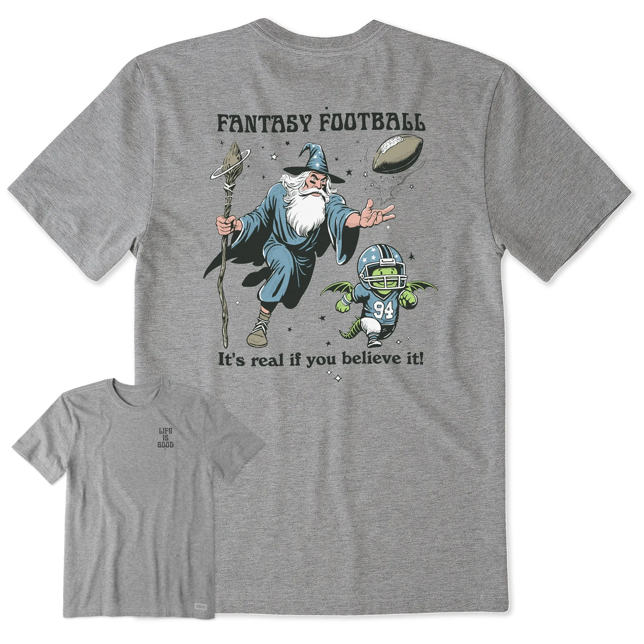 Men's Fantasy Football Short Sleeve Crusher Tee Life is Good