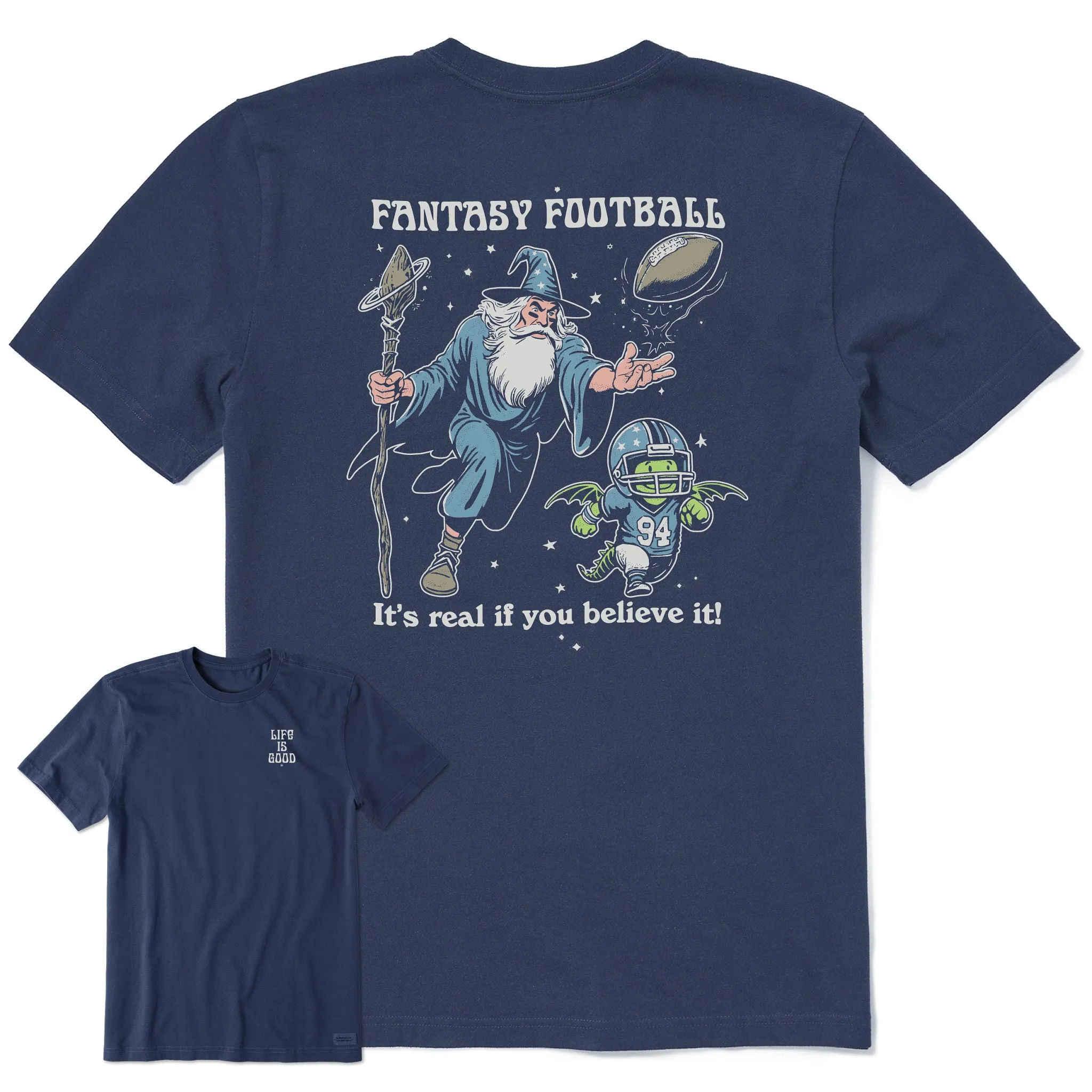 Men's Fantasy Football Short Sleeve Crusher Tee Life is Good