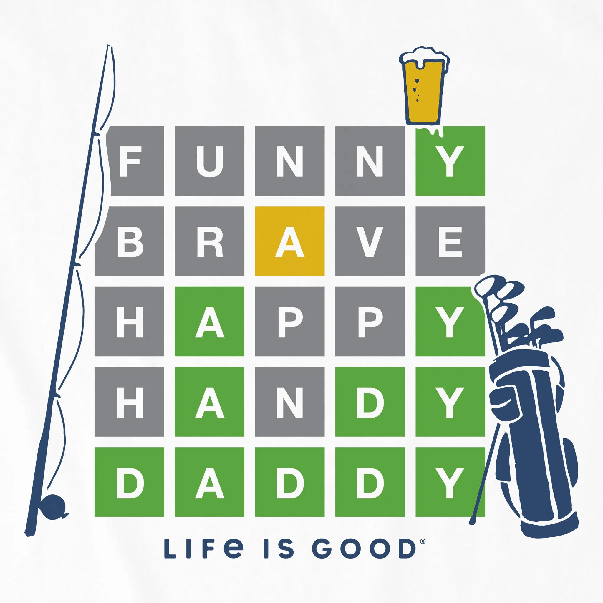 Men's Father Word Game Short Sleeve Crusher-LITE Tee Life is Good