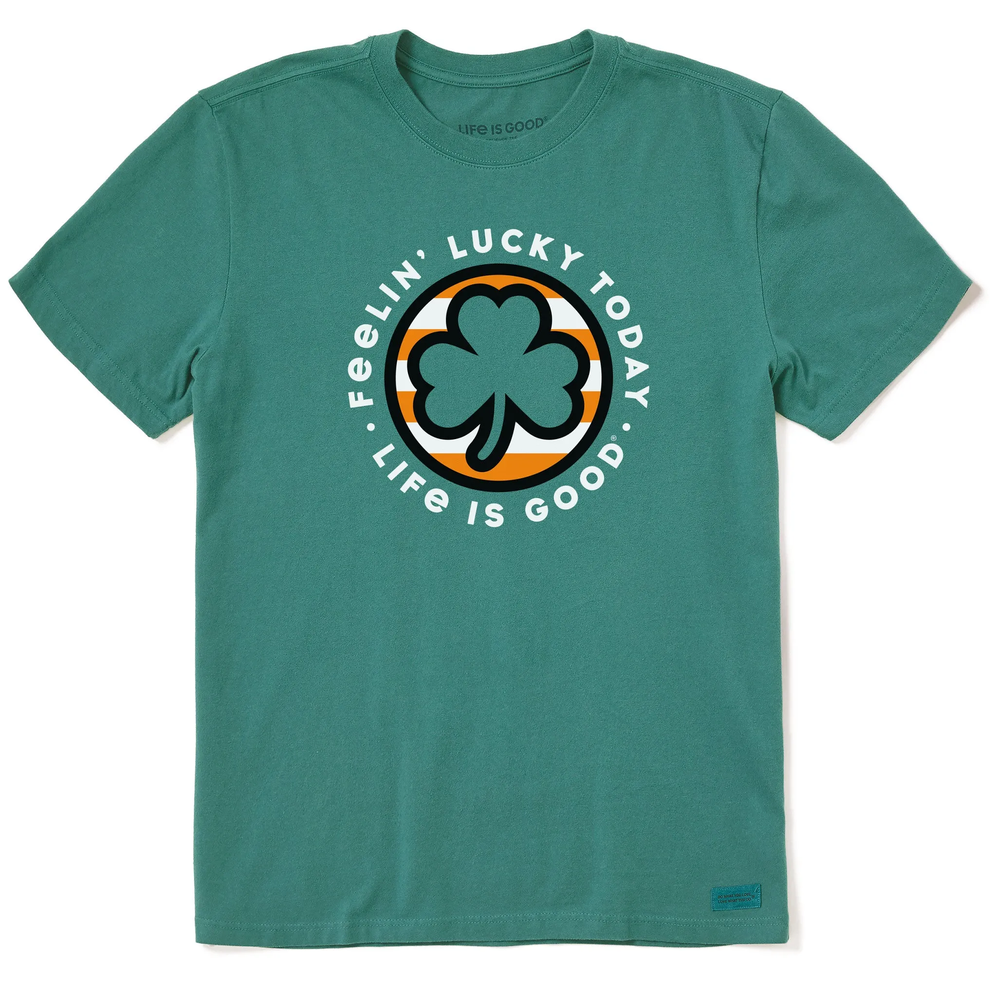 Men's Feelin' Lucky Clover Coin Short Sleeve Crusher Tee Life is Good