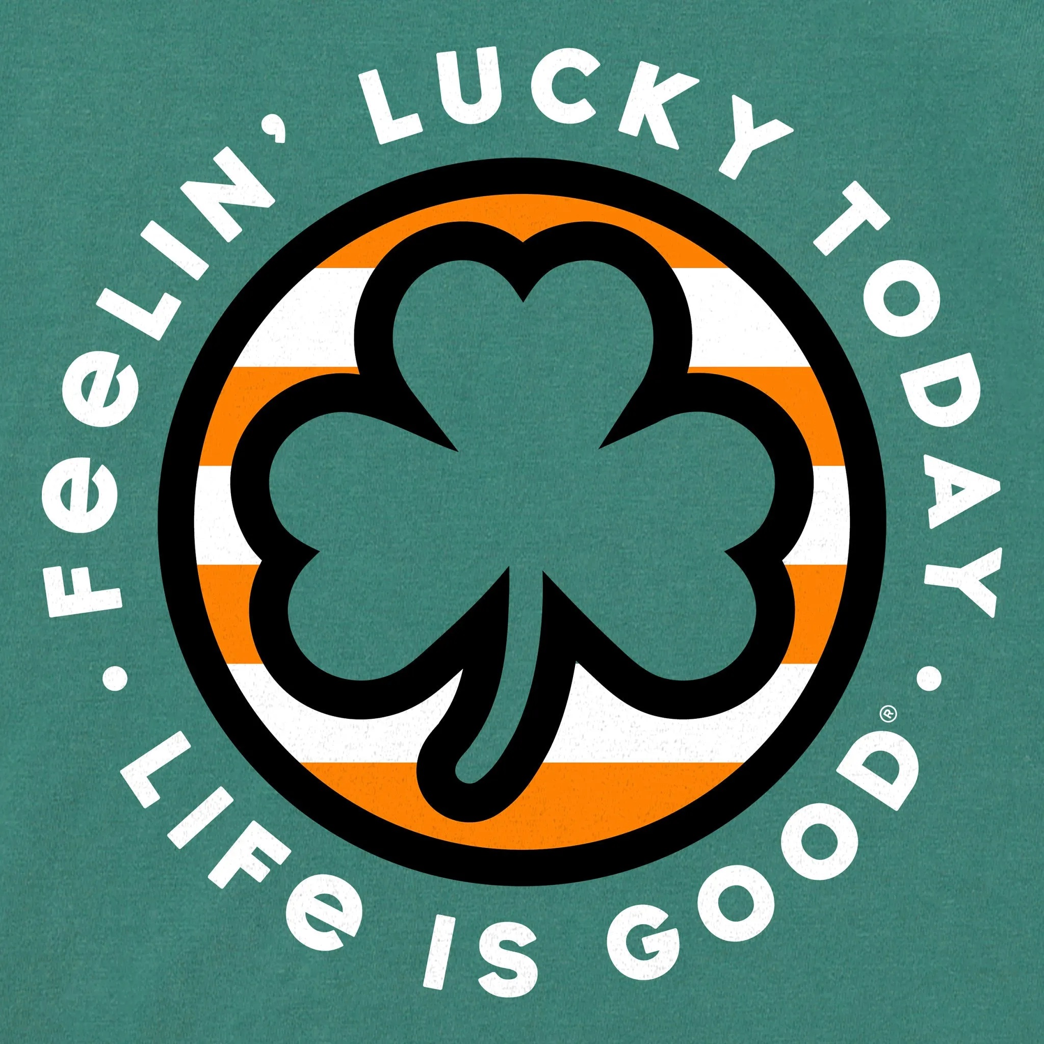 Men's Feelin' Lucky Clover Coin Short Sleeve Crusher Tee Life is Good