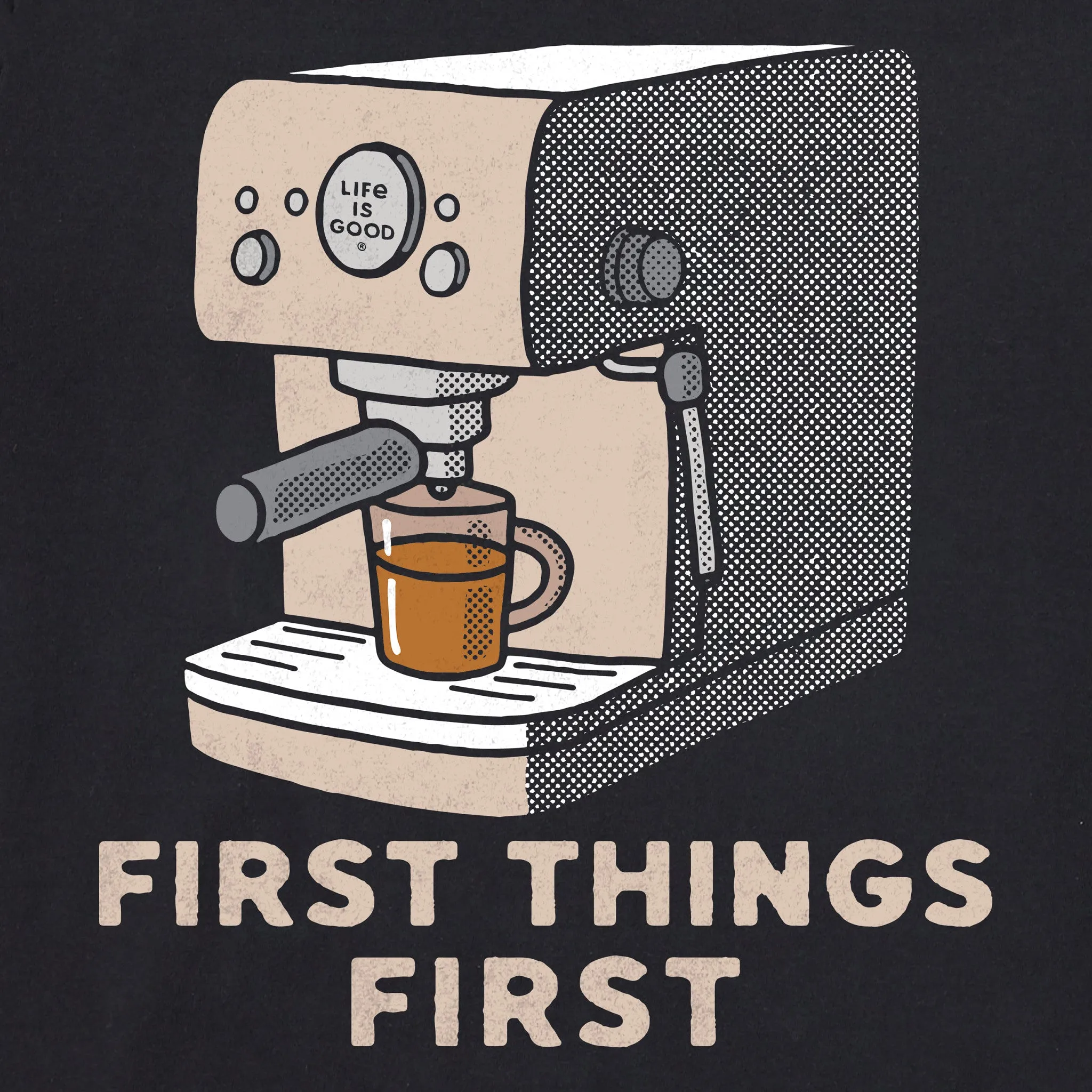 Men's First Things First Coffee Short Sleeve Tee Life is Good